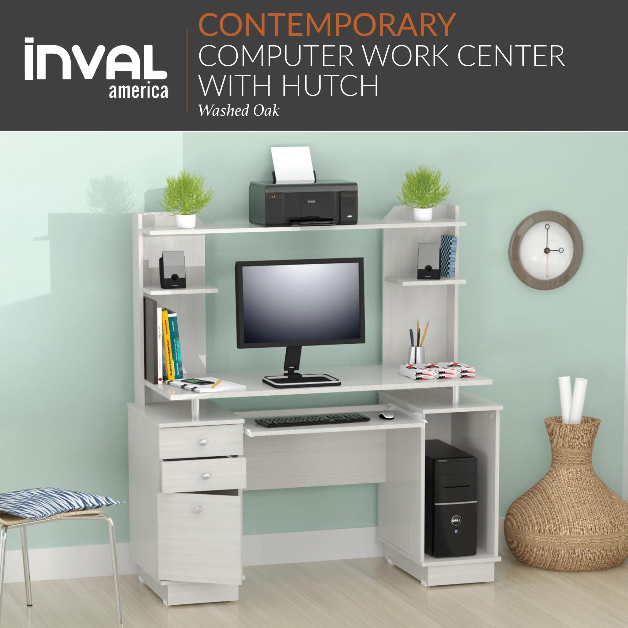 Computer Desk with Hutch & Storage