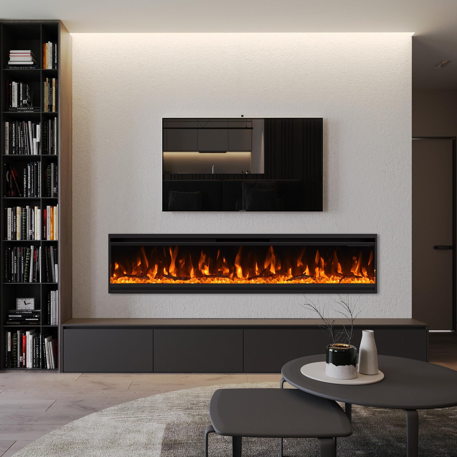 Electric Fireplace Insert – Ultra-Thin Wall Mounted & Recessed