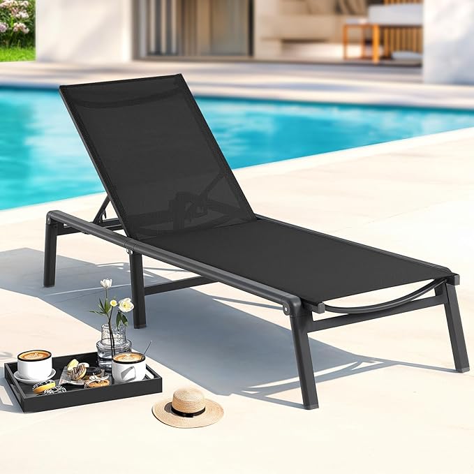 Folding Aluminum Chaise Lounge Chair