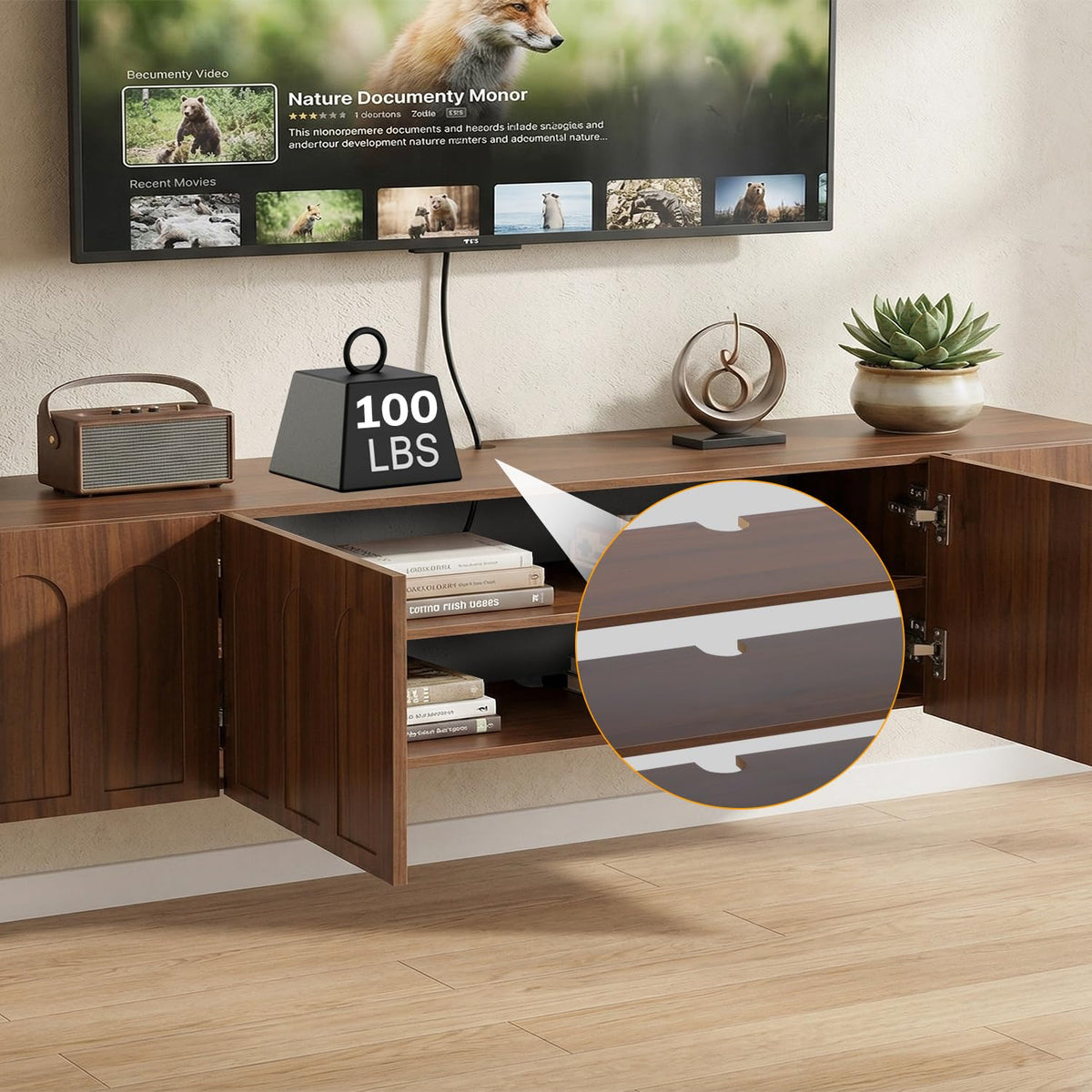 Fluted Floating TV Console