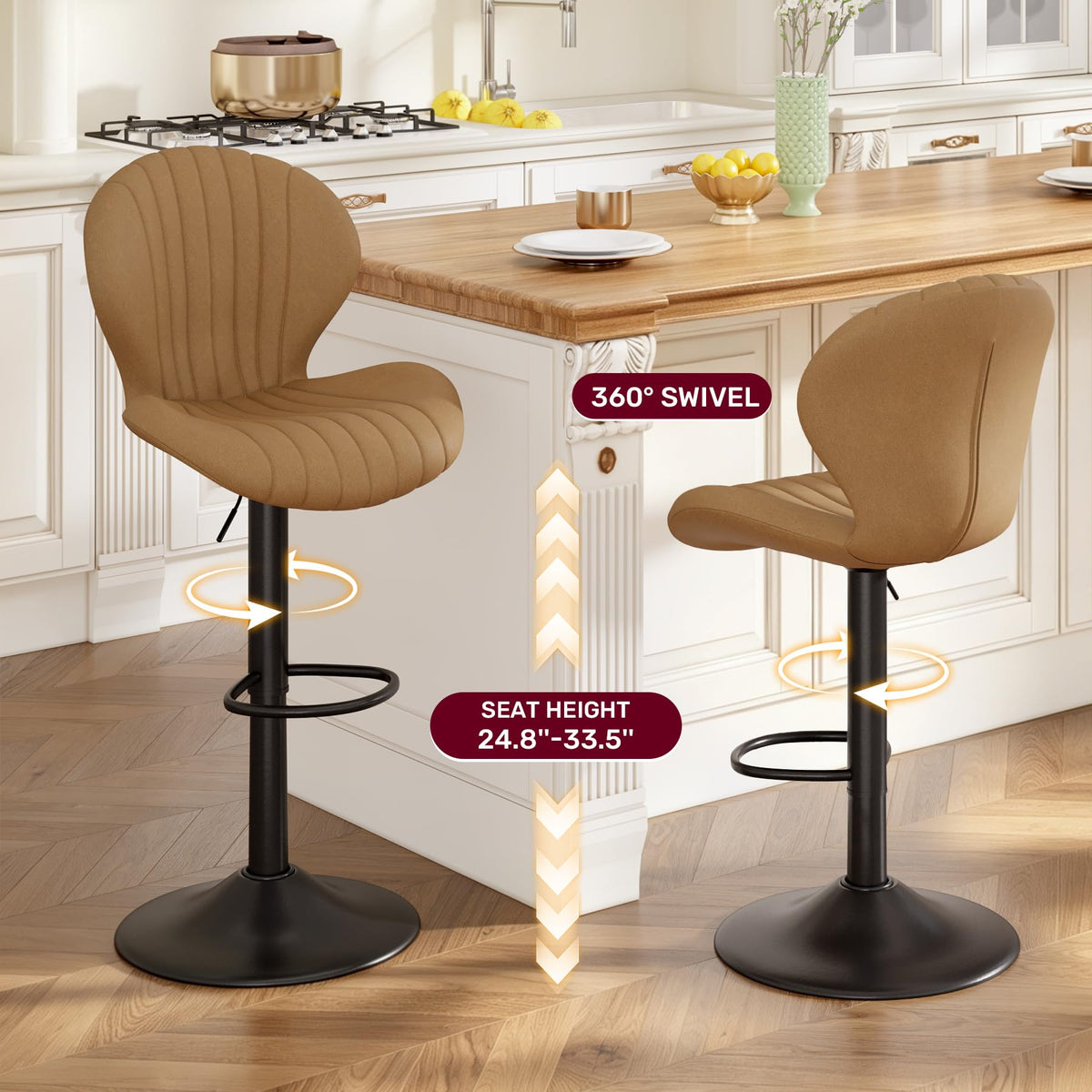 Round Bar Table Set with 2 Stools