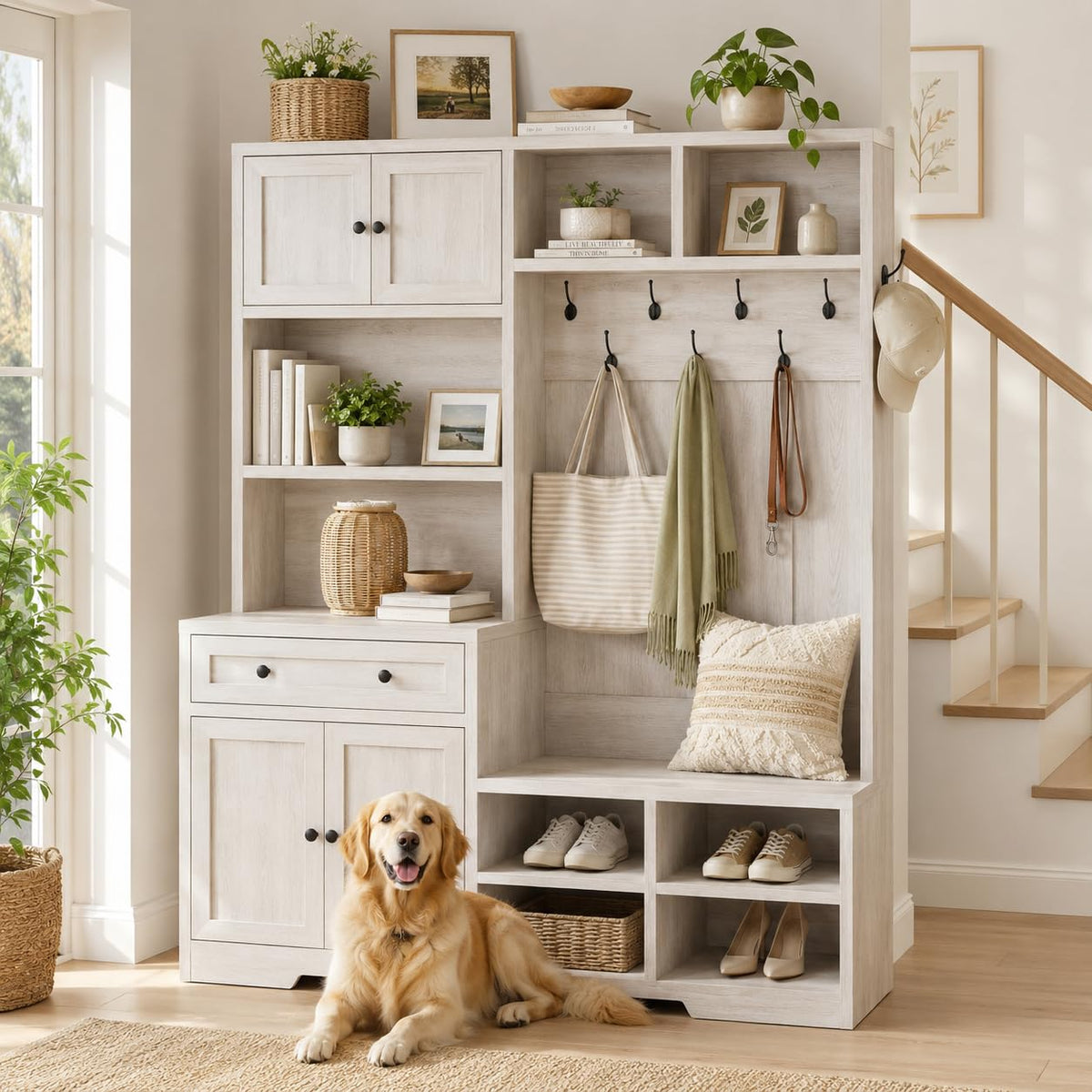 Hall Tree with Shoe Storage Bench