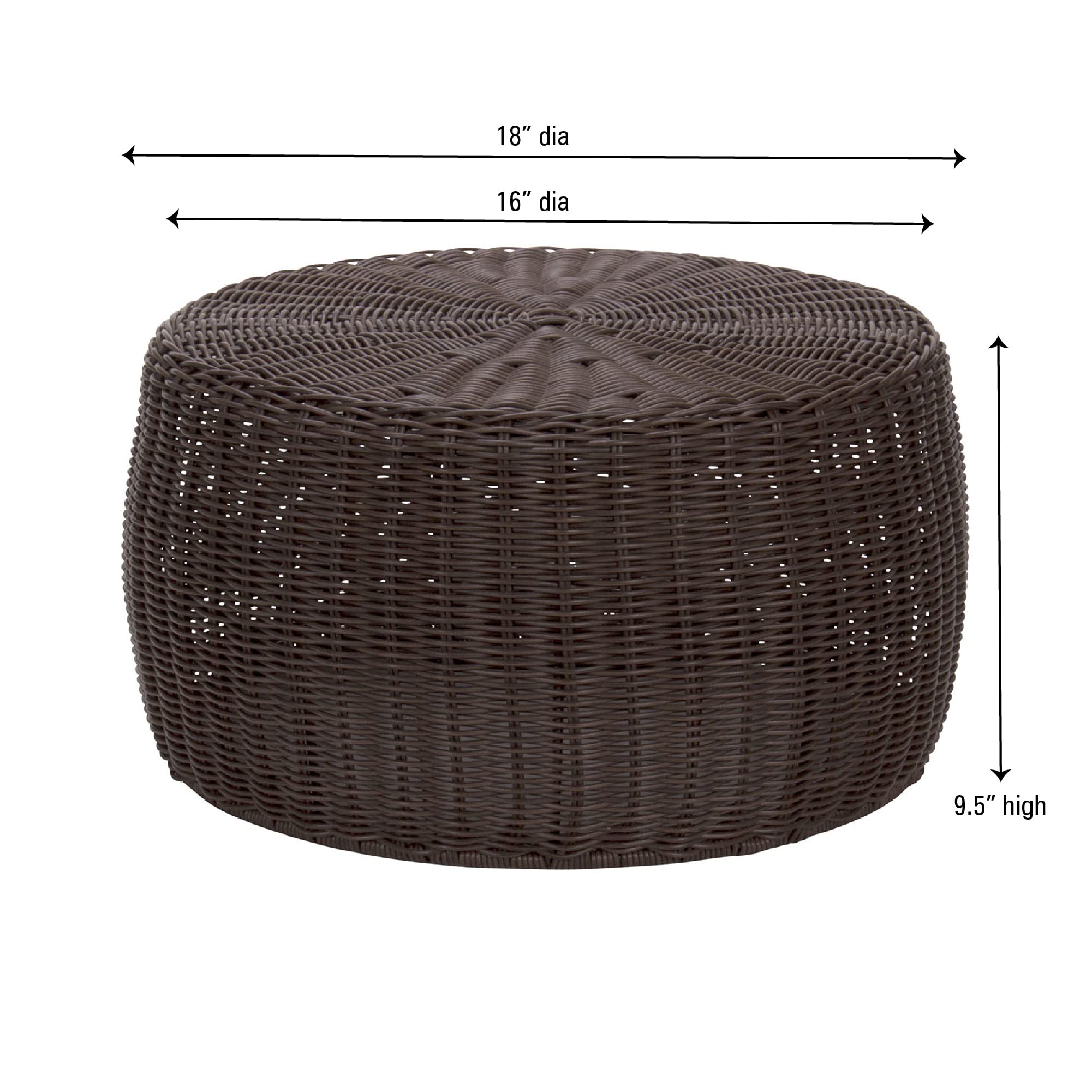 Resin Woven Storage Stool Ottoman