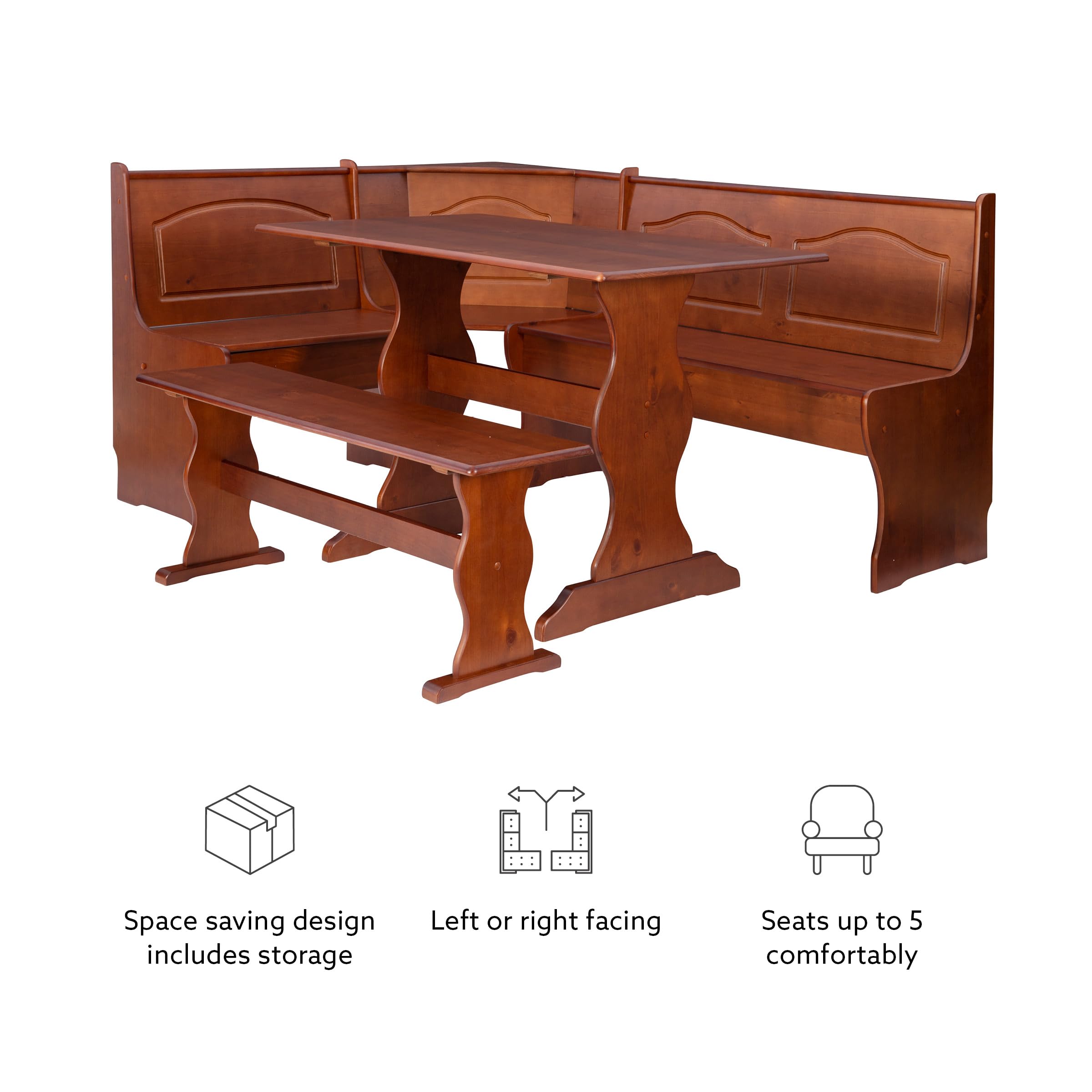 Linon Chelsea Walnut Kitchen Nook