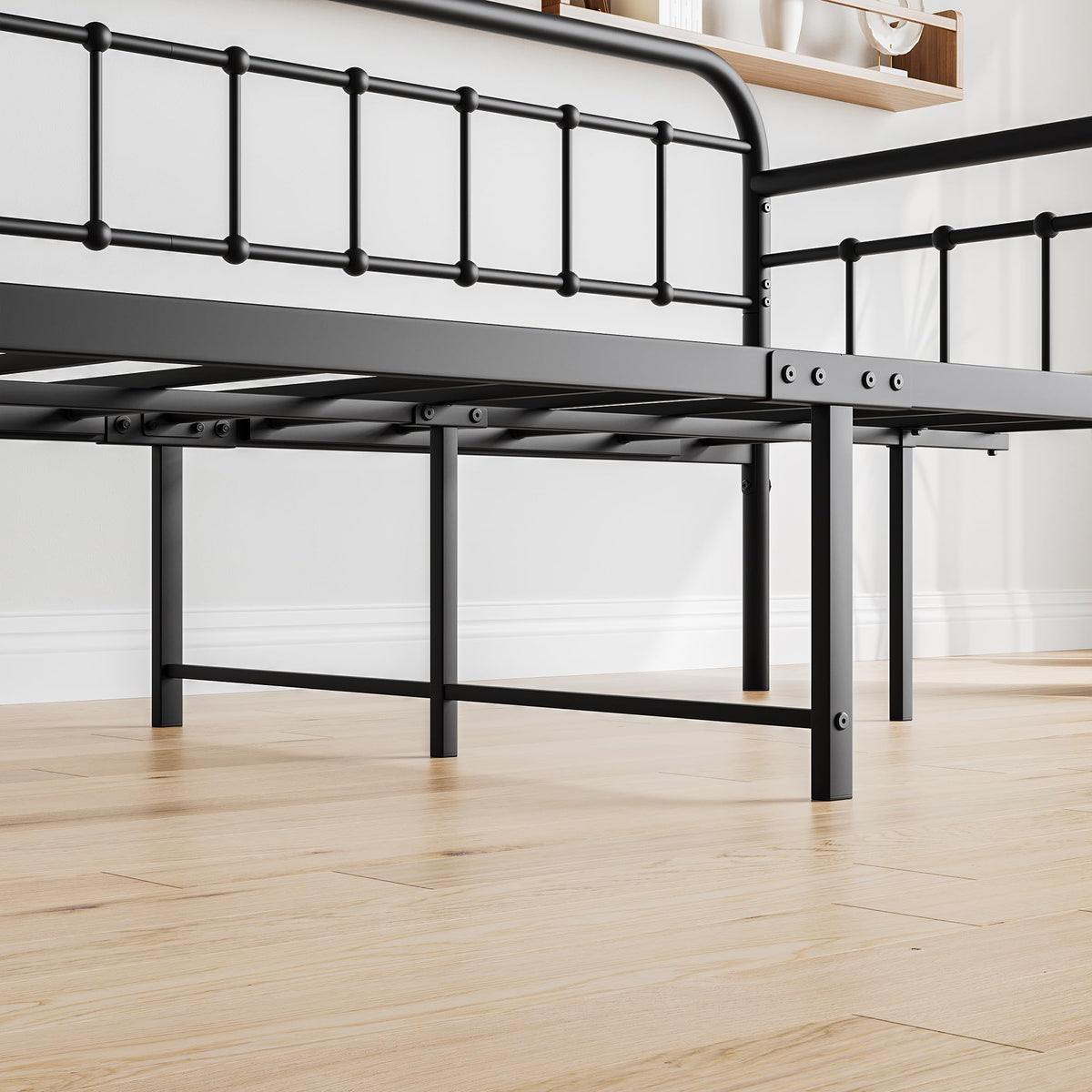 Crocofair Metal Daybed Frame Twin Size,Sofa Daybed with Heavy-Duty Metal Slats,Black