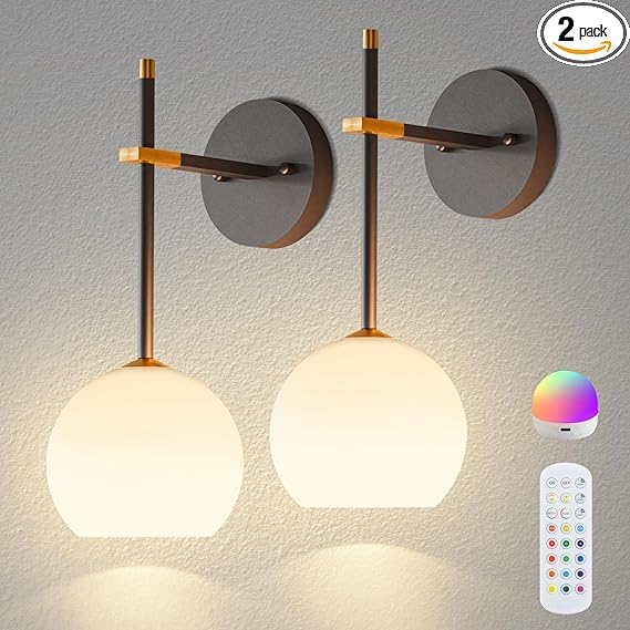 Battery Operated Wall Sconces Set of 2