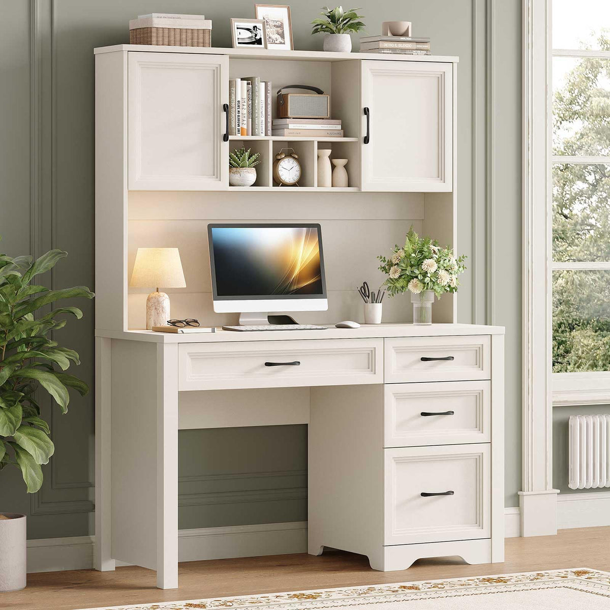 Farmhouse Desk with Hutch