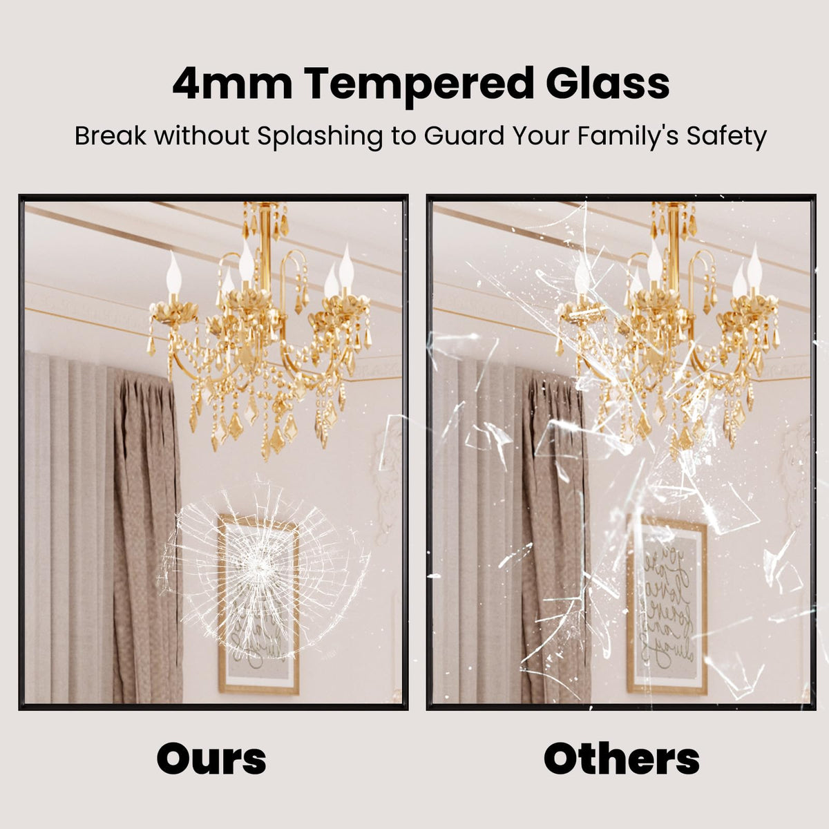 Black Rectangular Bathroom Mirror