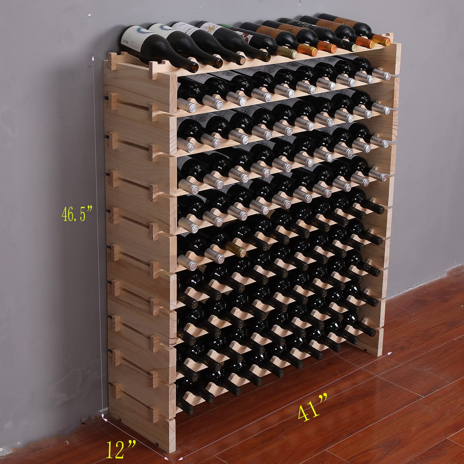 Freestanding Wooden Wine Rack
