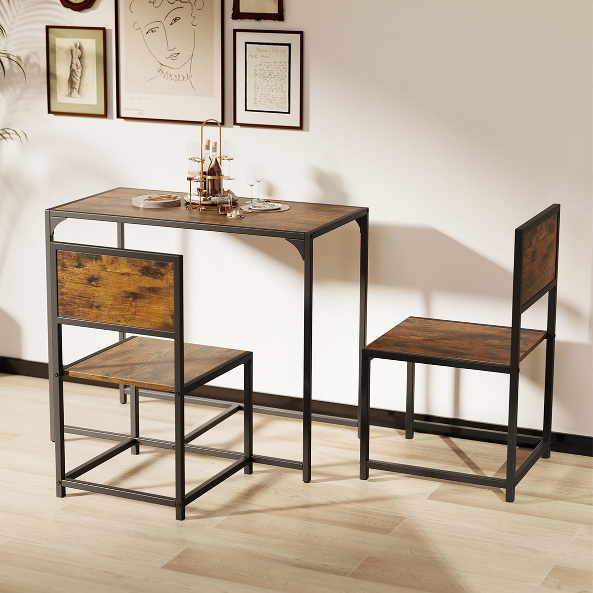3-Piece Industrial Dining Set