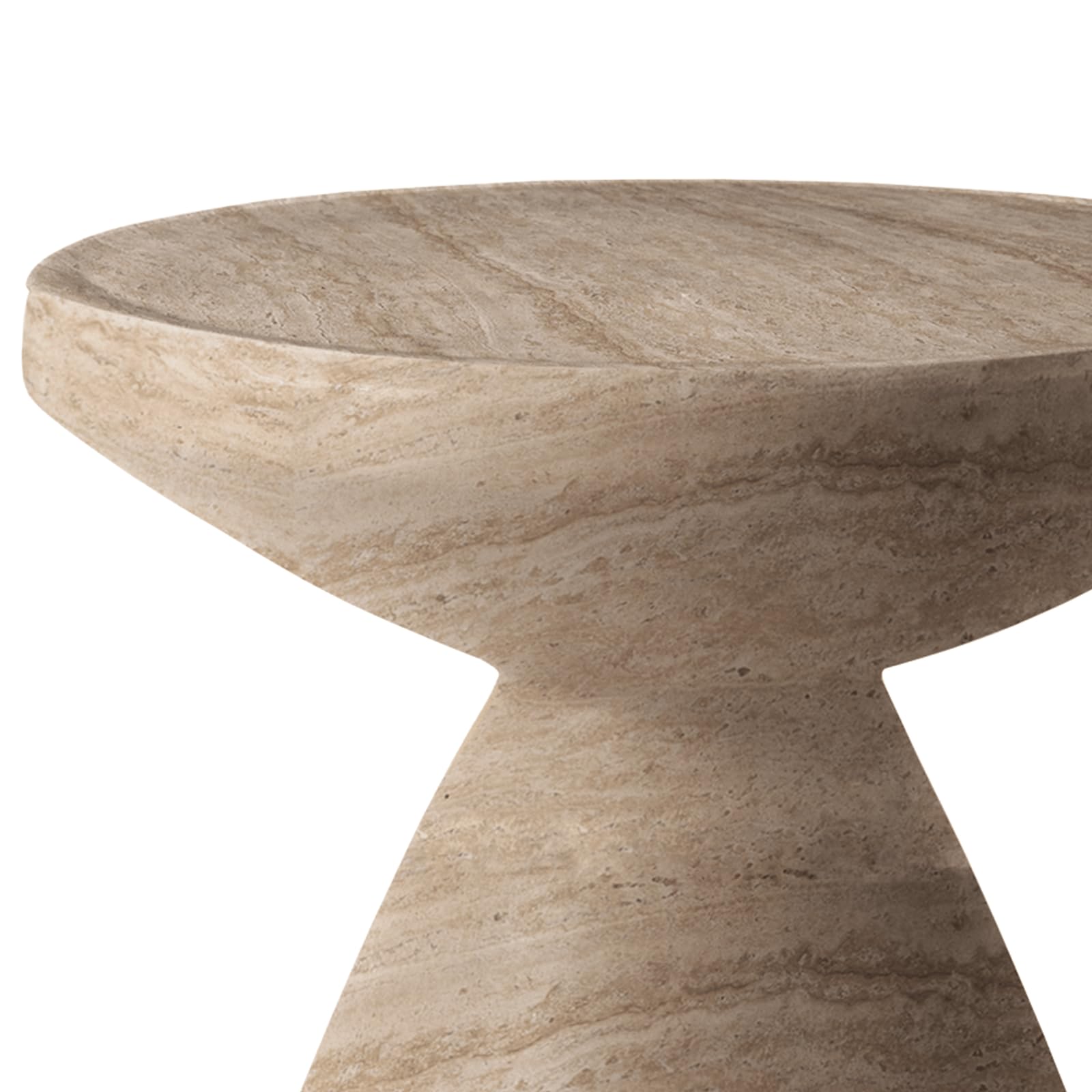 Round Fiberstone Side Table with Pedestal Base
