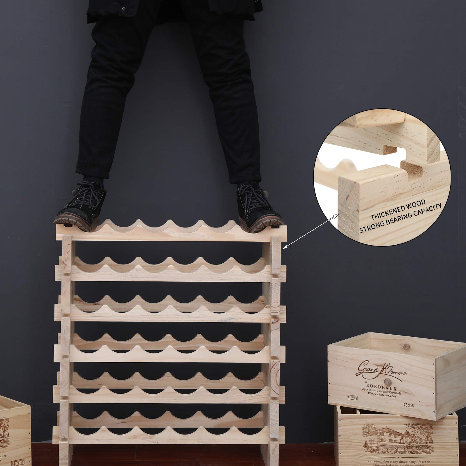 Pine Wood Wine Rack