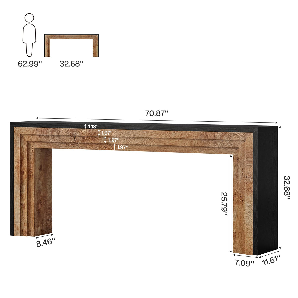 Two-Tone Narrow Console Table