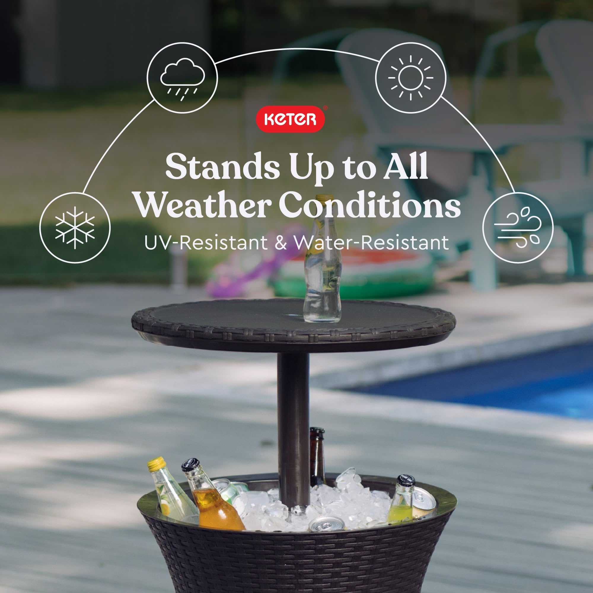 Pacific Cool Bar Outdoor Table with Hidden Cooler