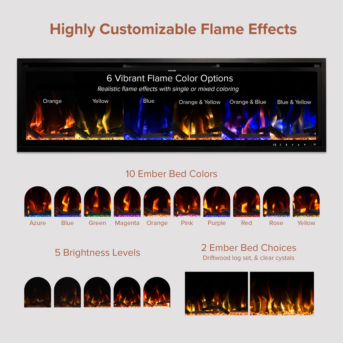 Slim Smart Linear Electric Fireplace