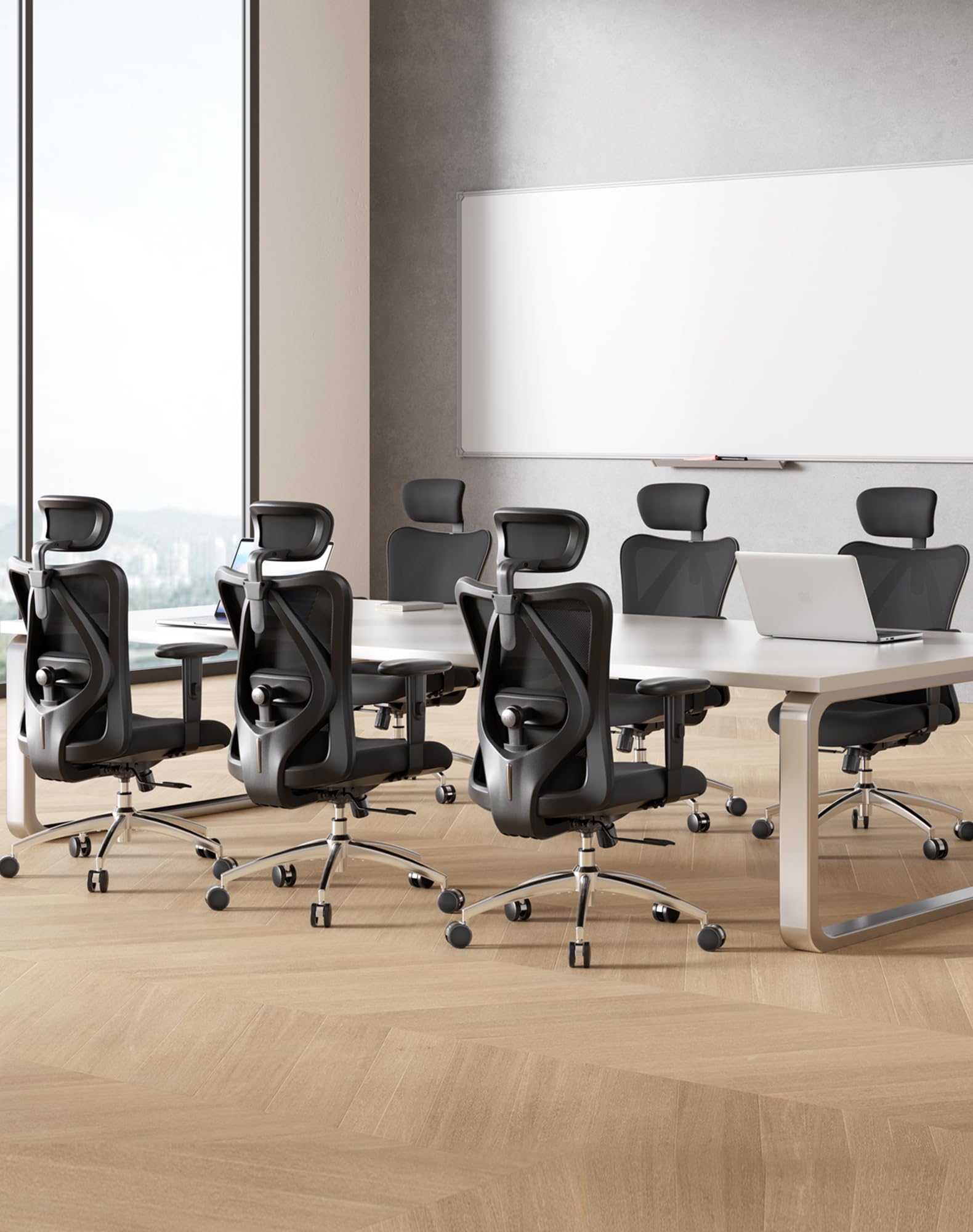 Ergonomic Mesh Office Chair with Adjustable Headrest & Lumbar Support