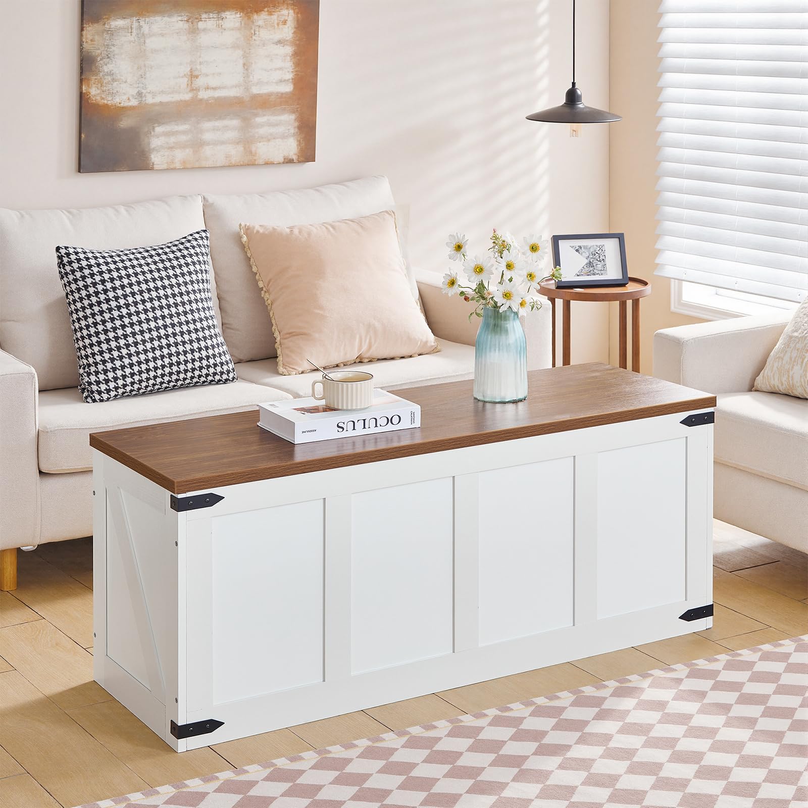 Storage Bench with Toy Box & Safety Hinges