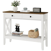 White Console Table with Drawers