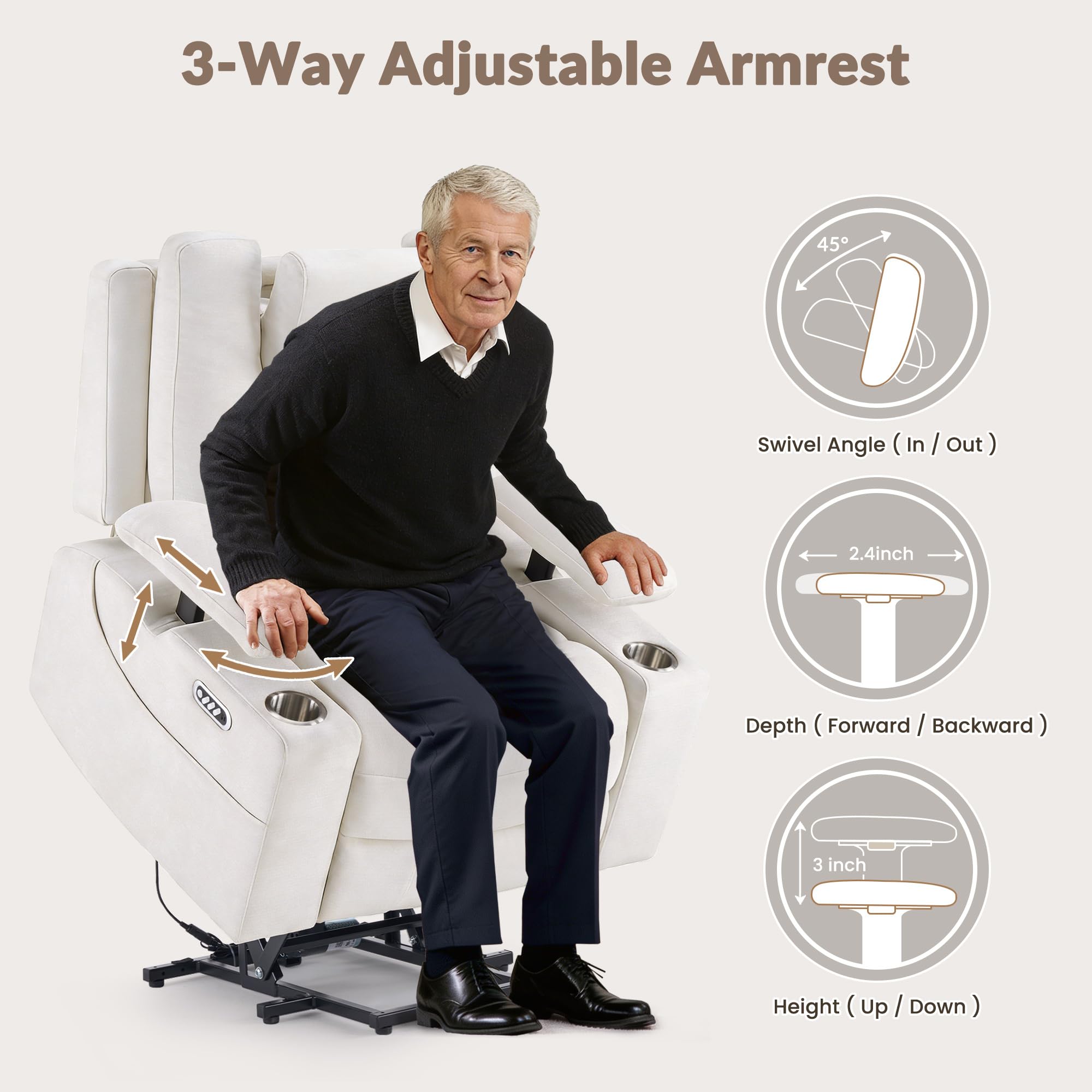 Power Lift Recliner Chair with Massage & Heat