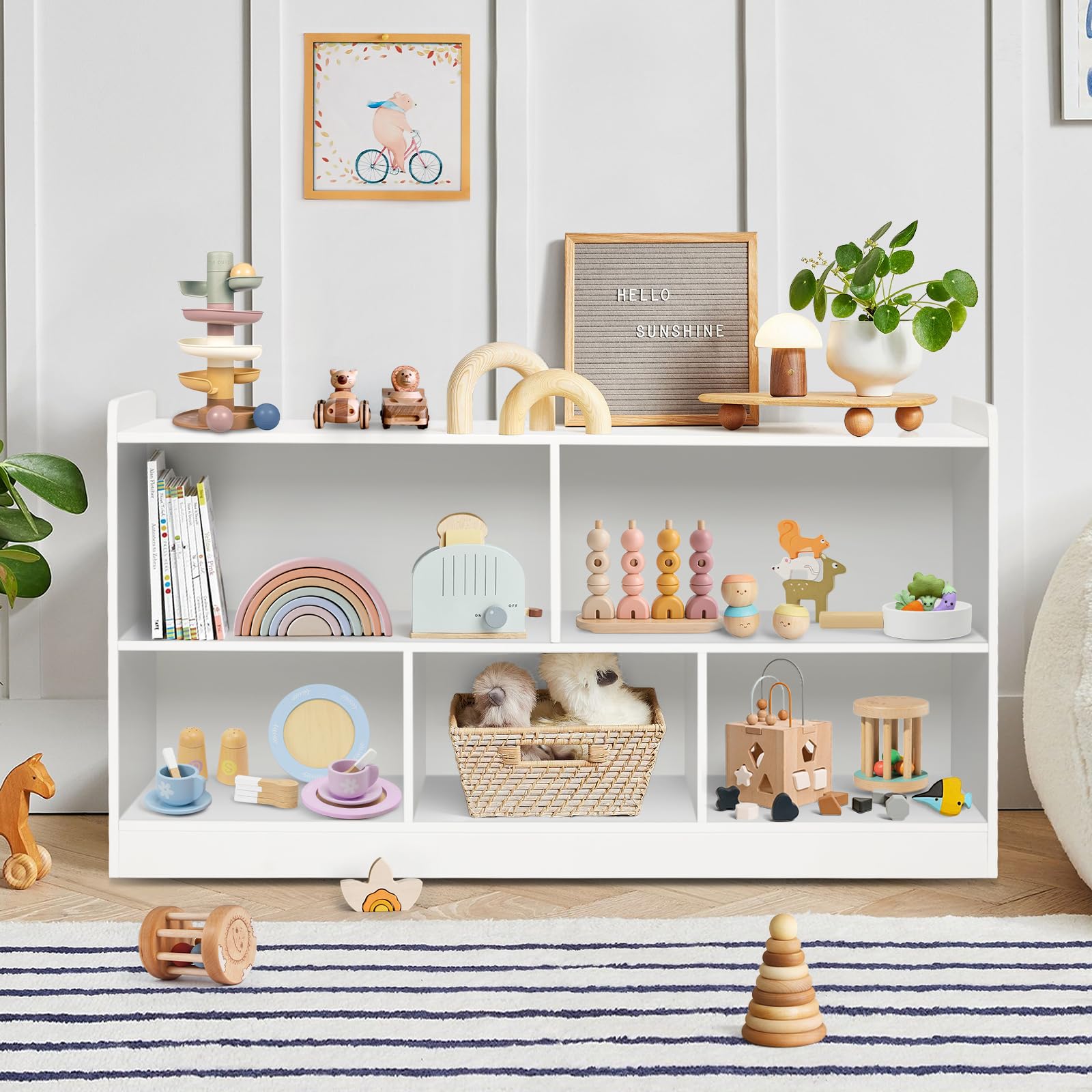 Kids Montessori Bookshelf & Toy Storage Organizer