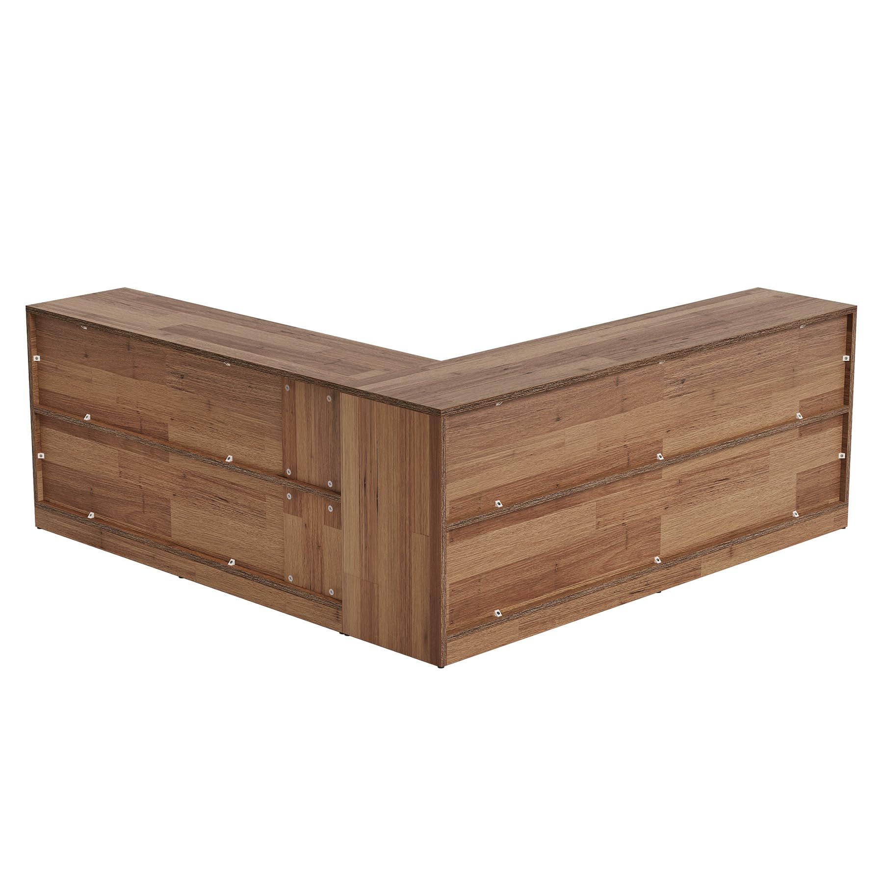 L-Shaped Corner Shoe Bench with Open Storage Shelves