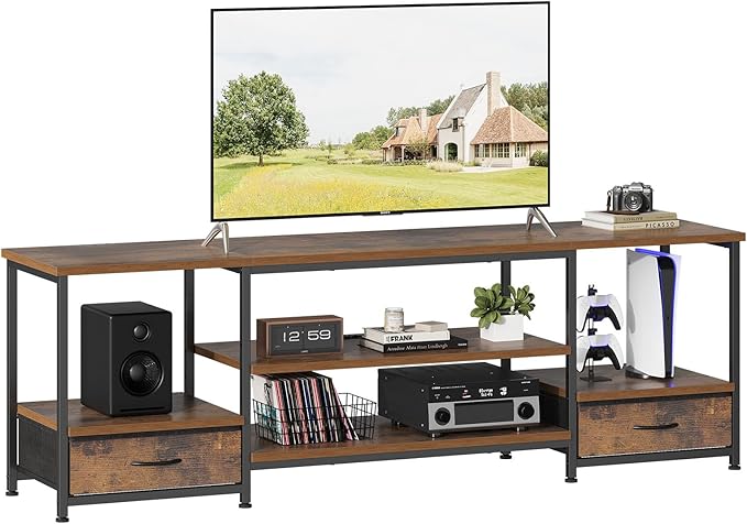 Rustic TV Stand with Charging Station