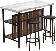 3-Piece Bar Table Set with 2 Stools