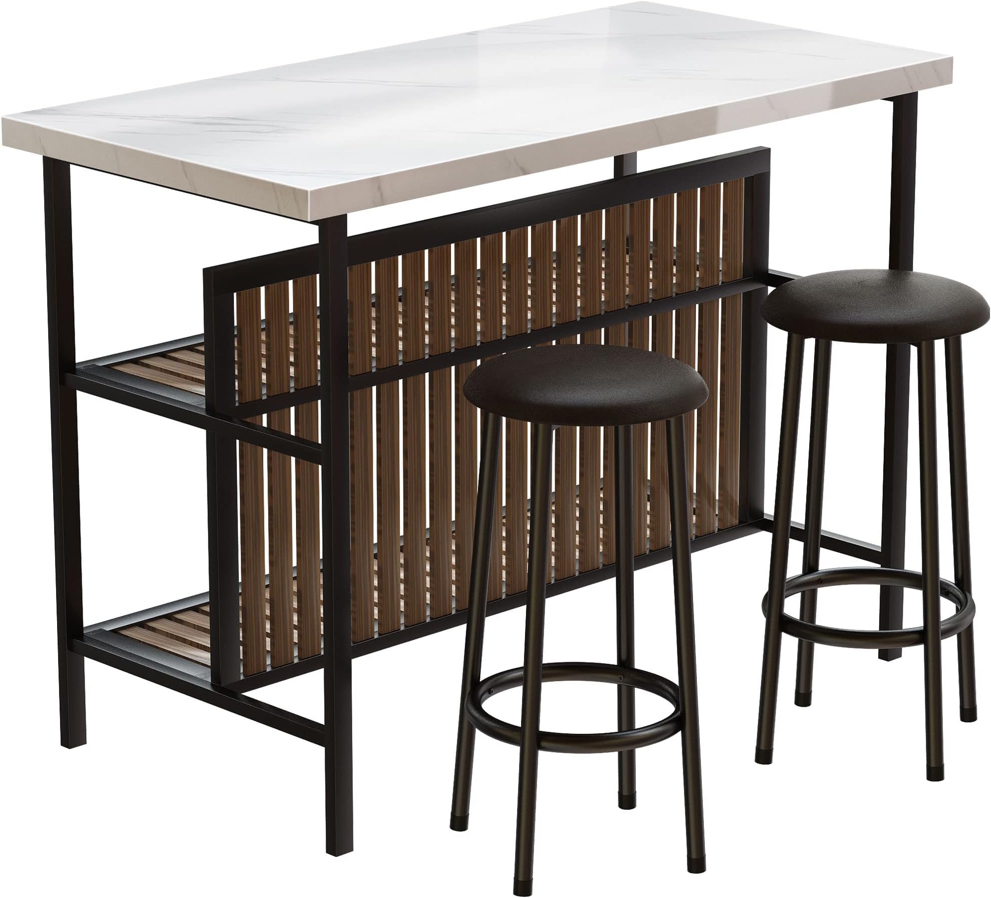 3-Piece Bar Table Set with 2 Stools