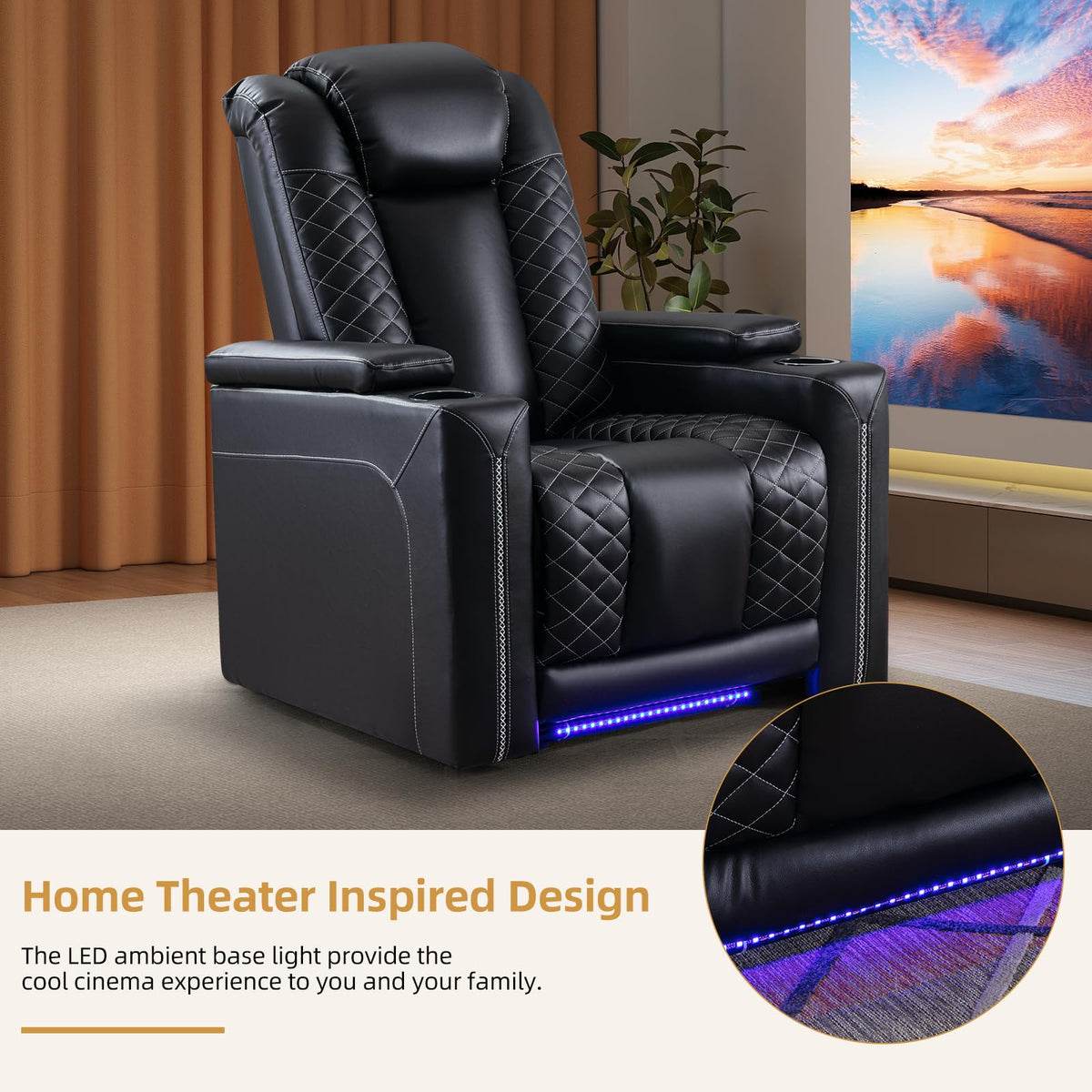 CANMOV Electric Recliner Chairs For adults, Black