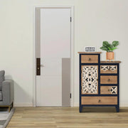 Farmhouse Accent Chest with Carved Door & 5 Drawers