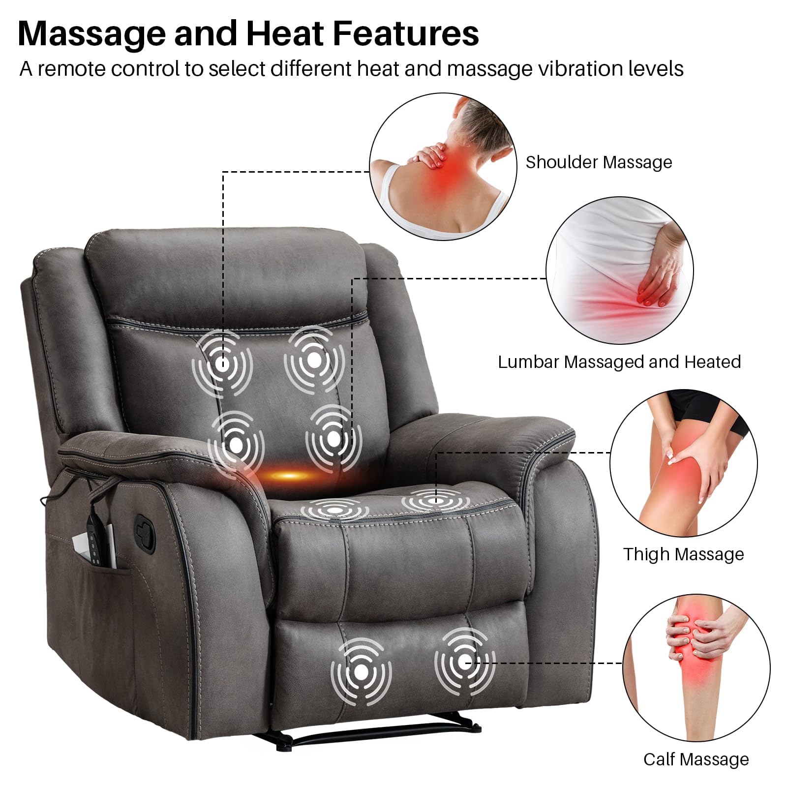 Massage Recliner Chair with Heat & Vibration