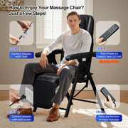 Ezencon Foldable Electric Massage Chair, Heat,Shiatsu,Vibration