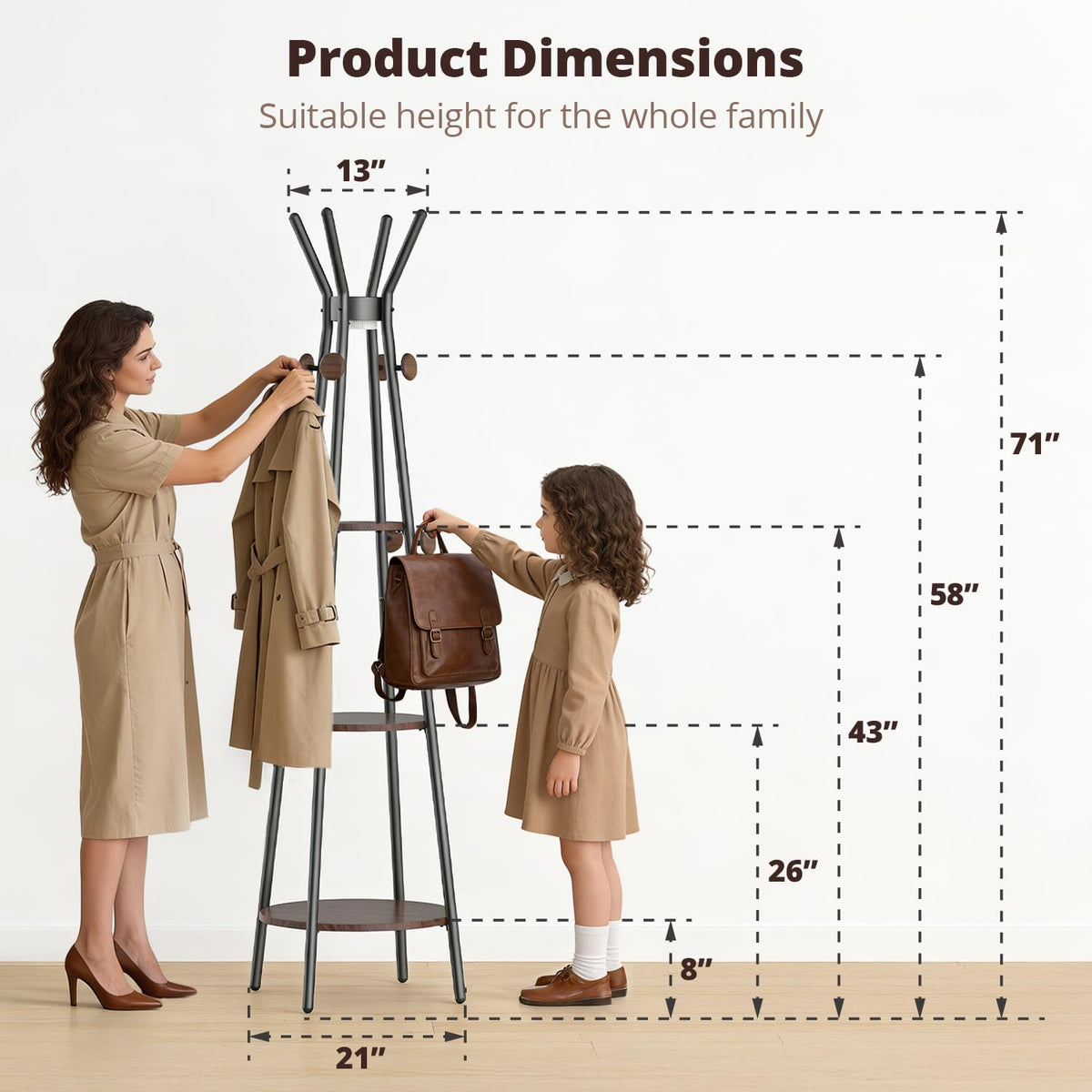 Coat Rack with Sensor Light