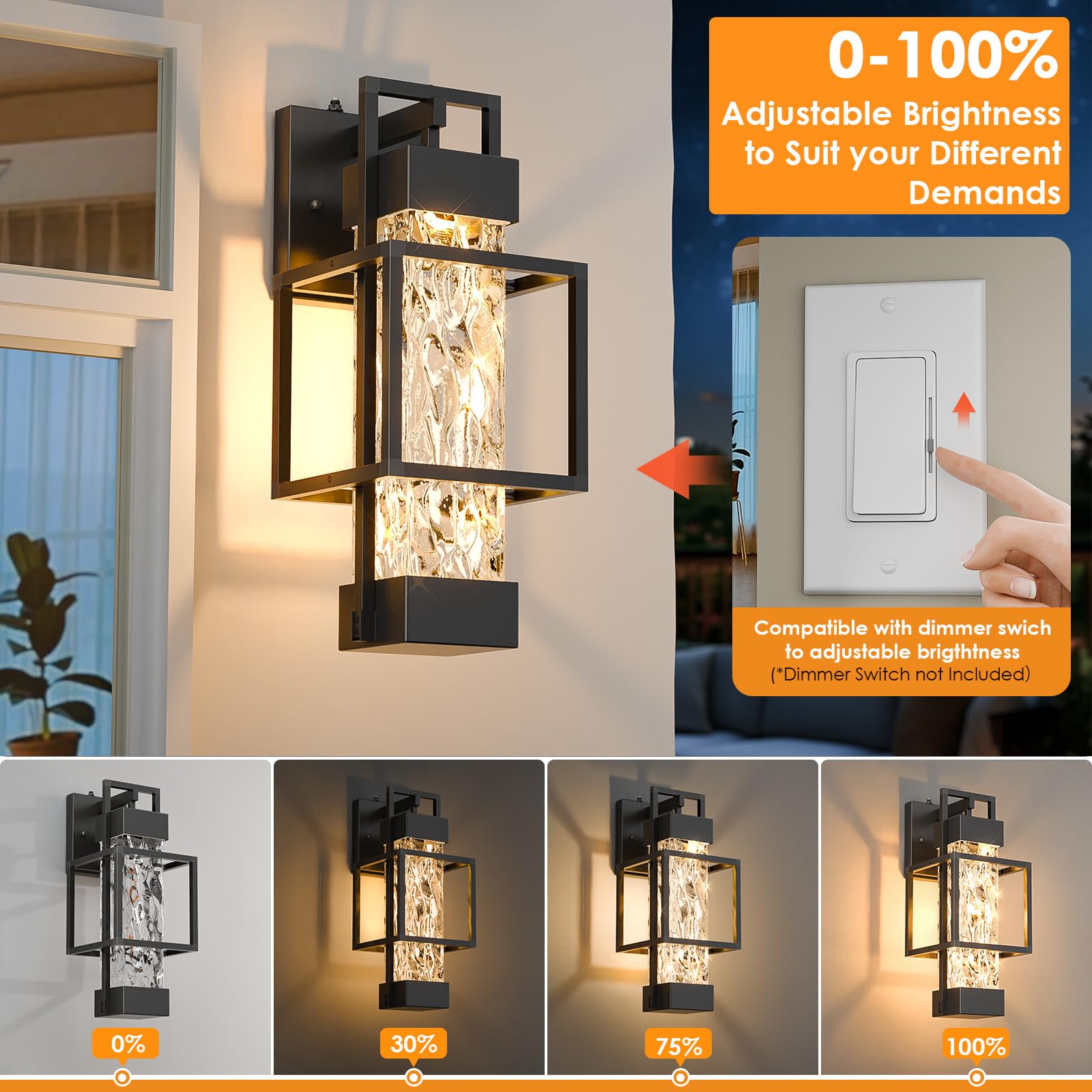 Dusk to Dawn Outdoor Wall Light Fixtures – 2 Pack