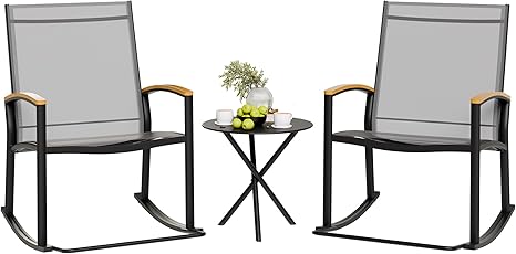 3-Piece Outdoor Rocking Bistro Set