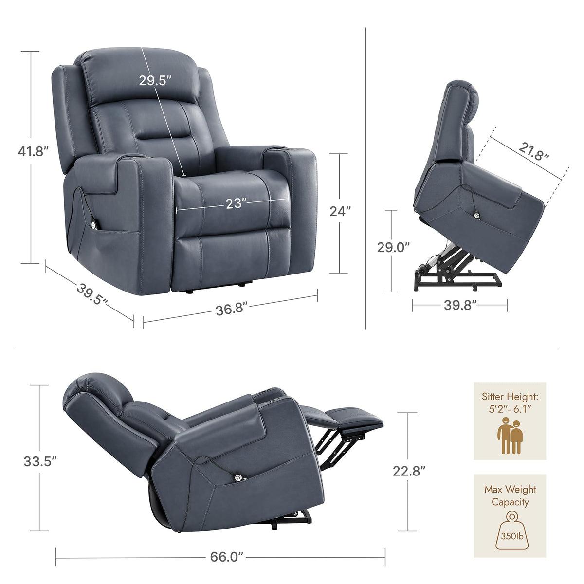 Leather Power Lift Recliner