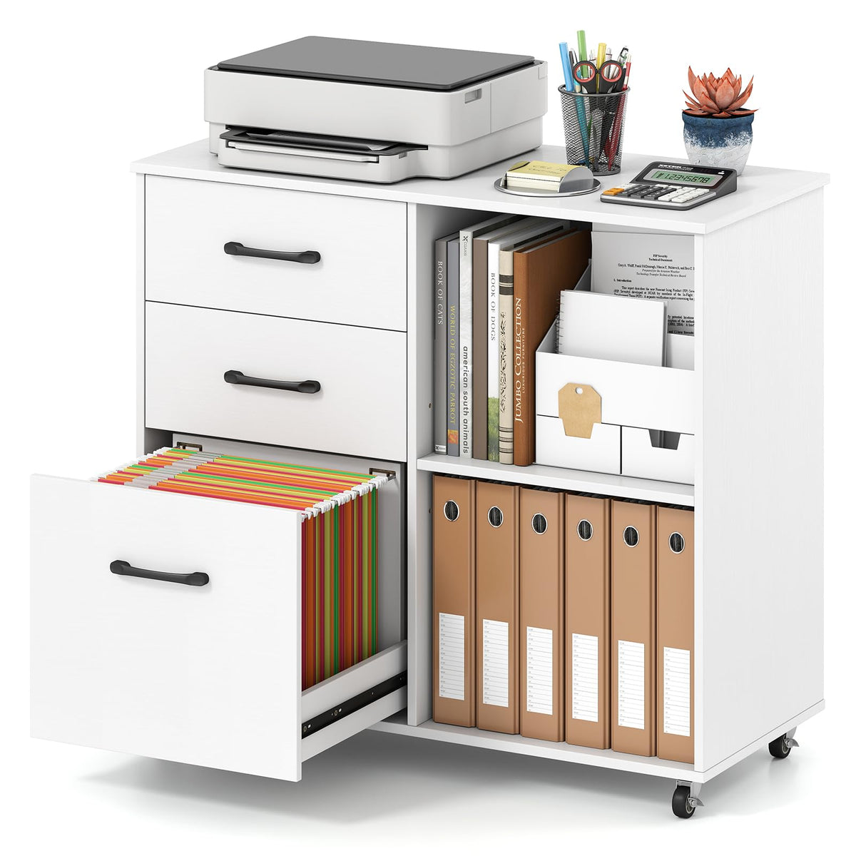 3-Drawer Mobile Filing Cabinet