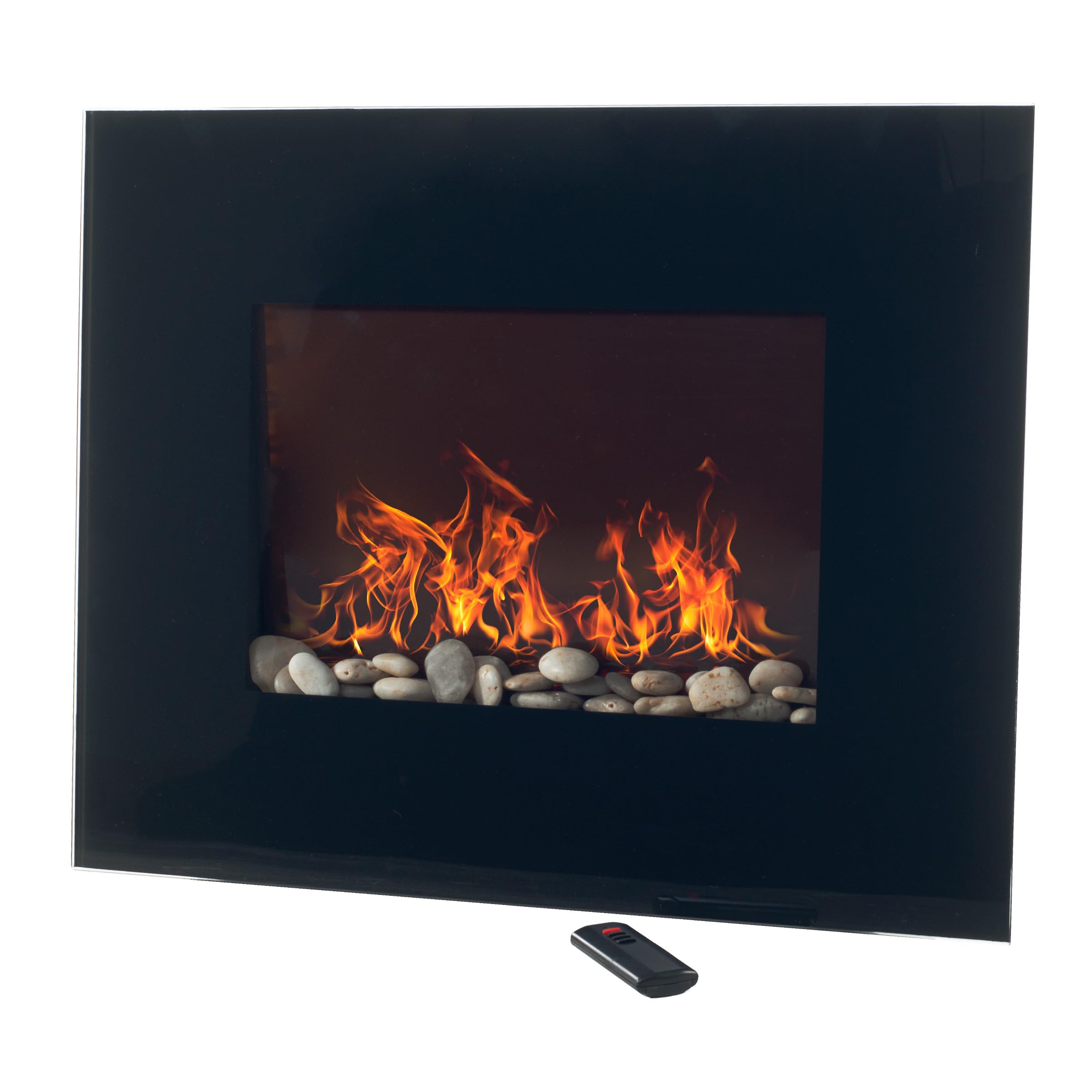 Wall-Mounted Electric Fireplace with Remote, 26-Inch
