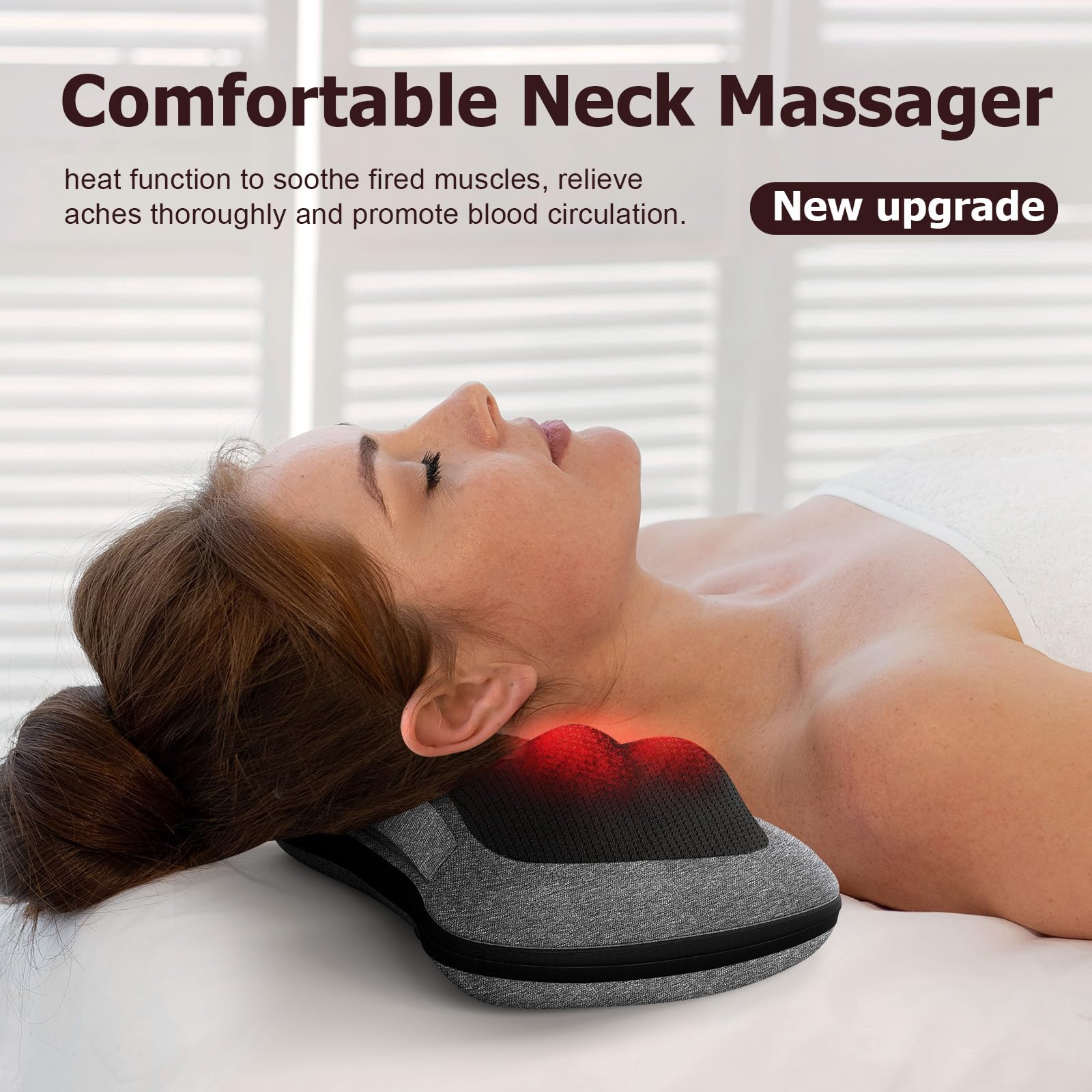 VIKTOR JURGEN Fathers Day Dad Gifts, Shiatsu Back Massager with Heat – Deep Tissue Massage for Neck, Shoulder, Back Pain Relief, Electric Kneading 3D Massage Pillow Gifts for Men Women Mom, Christmas