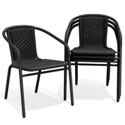 Outdoor Rattan Stackable Dining Chairs, Set of 4