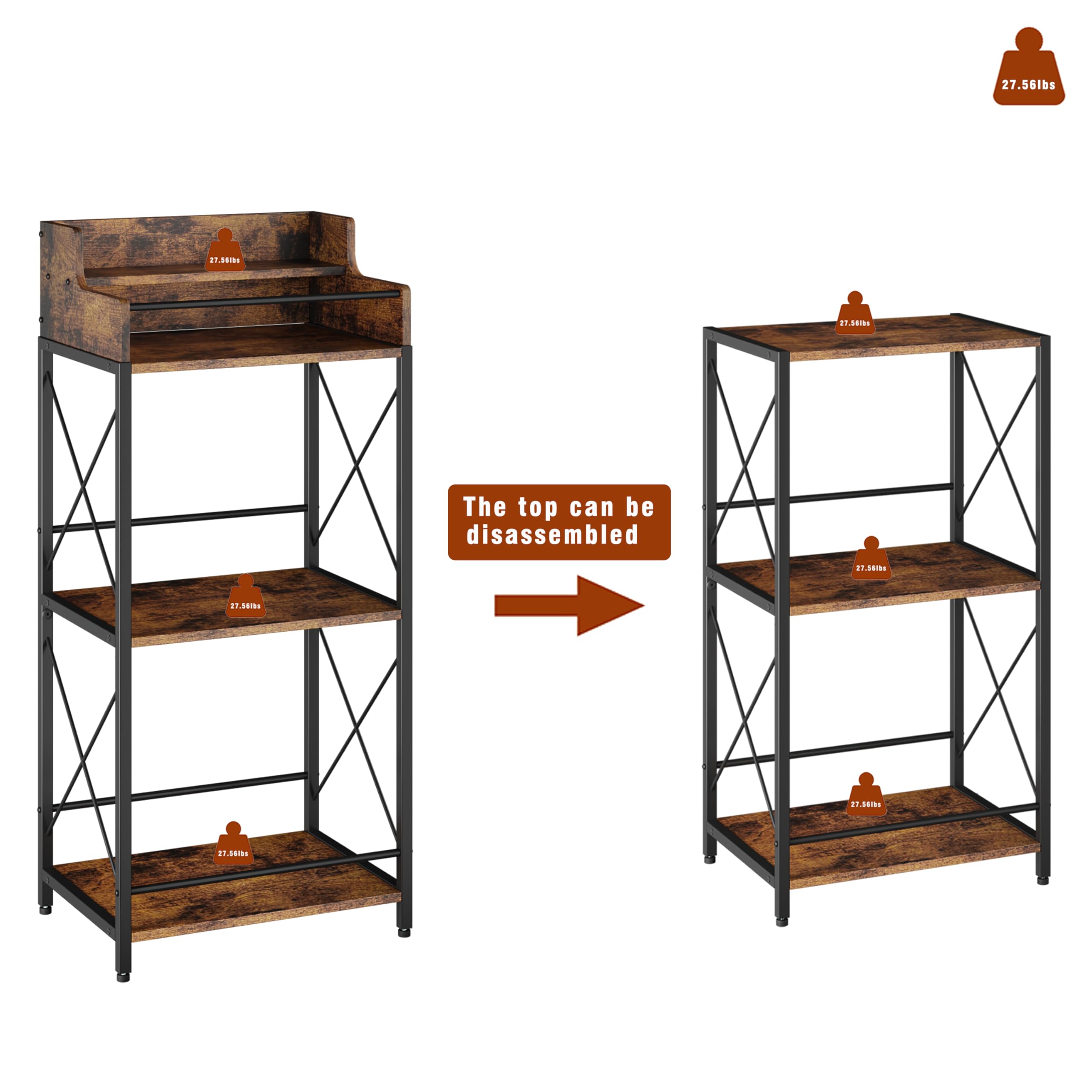 3-Tier Industrial Countertop Shelf