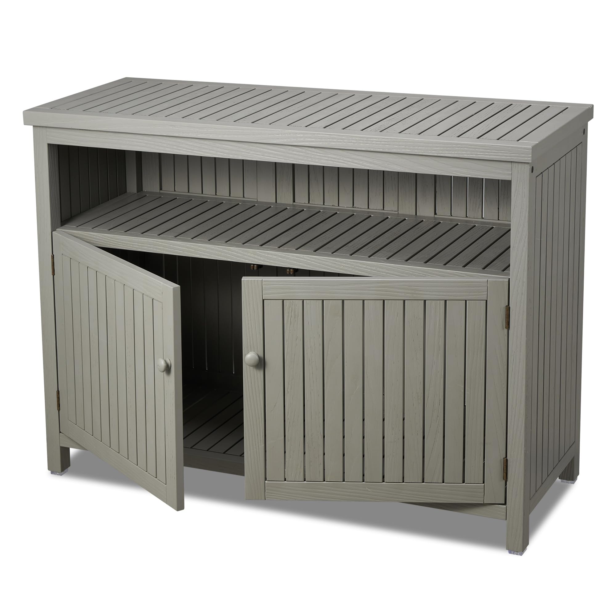 Outdoor Solid Wood Buffet Cabinet with Storage