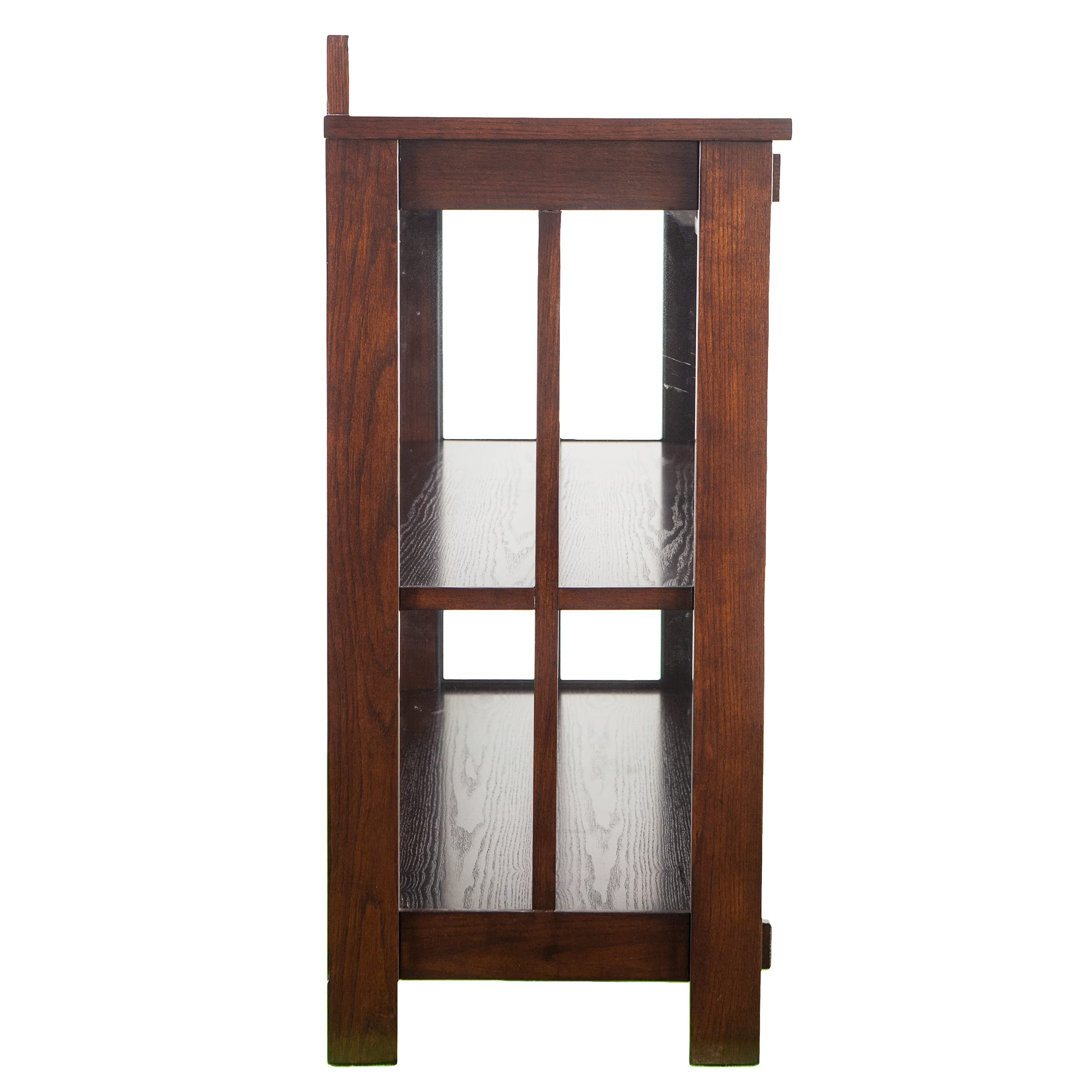 Mission Faux Slate Sideboard & Display Curio Cabinet
