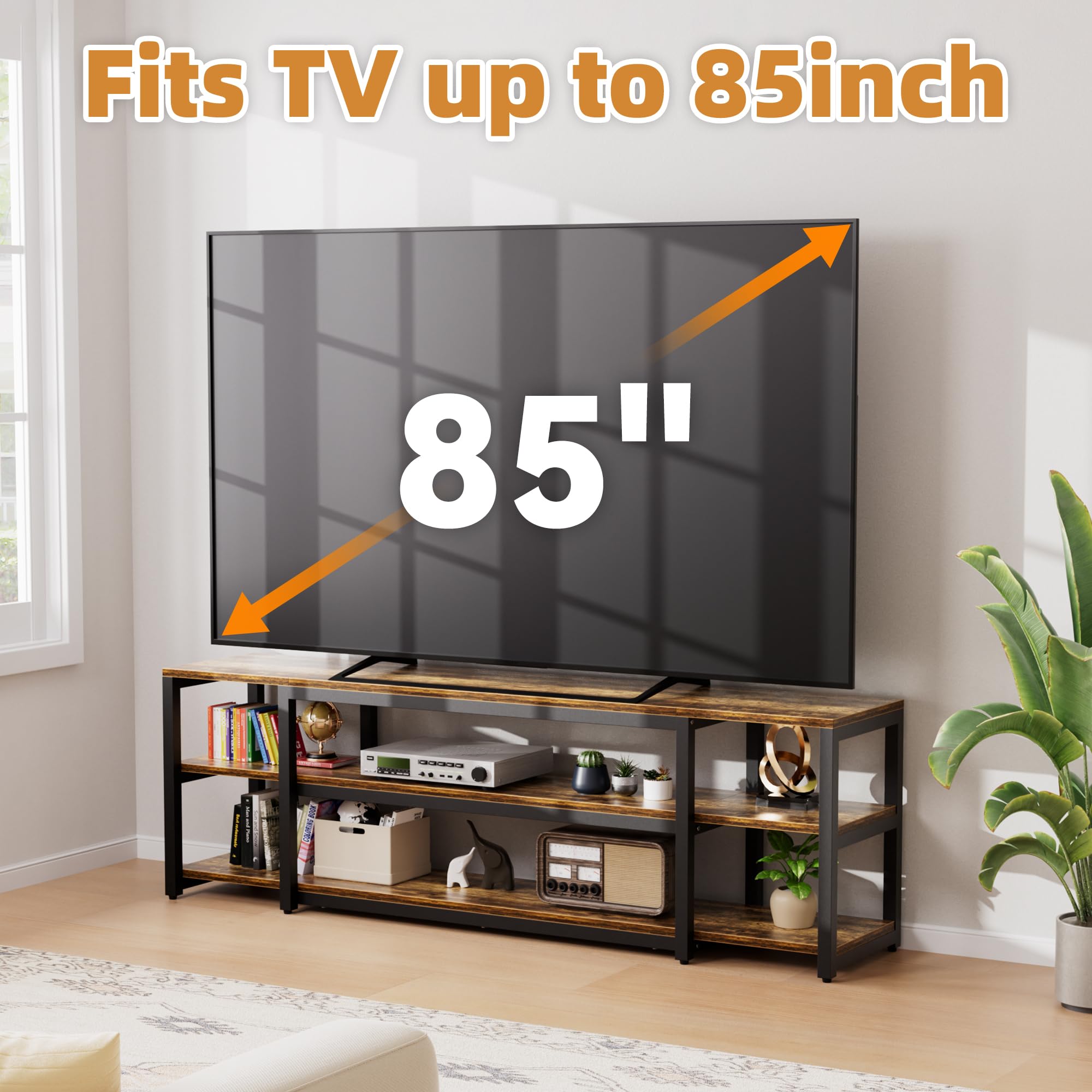 75.2" 3-Tier TV Stand for Up to 85" TVs