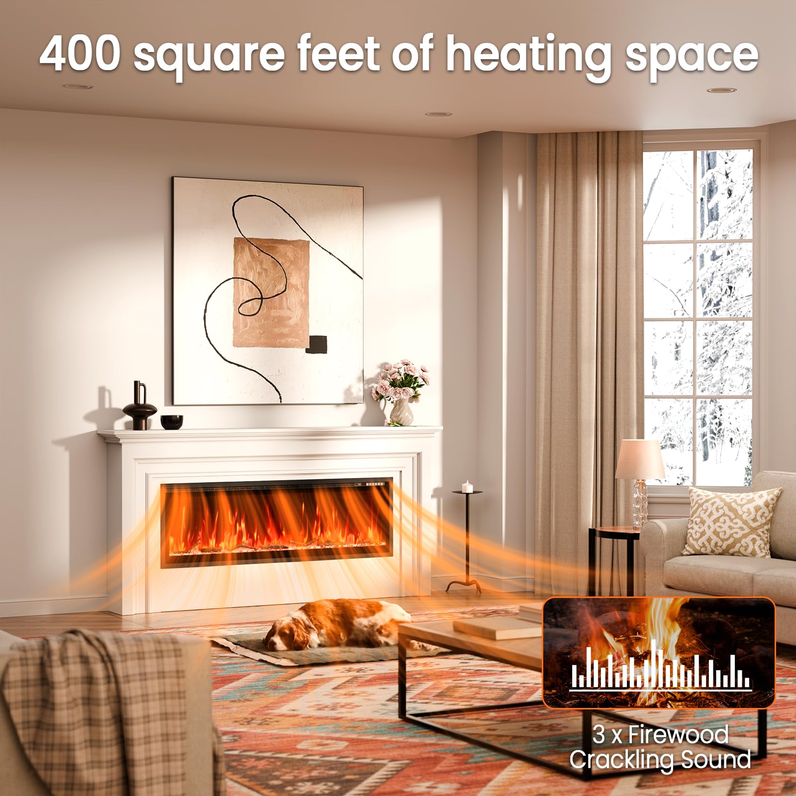 Smart Electric Fireplace – Wall Mount & Recessed