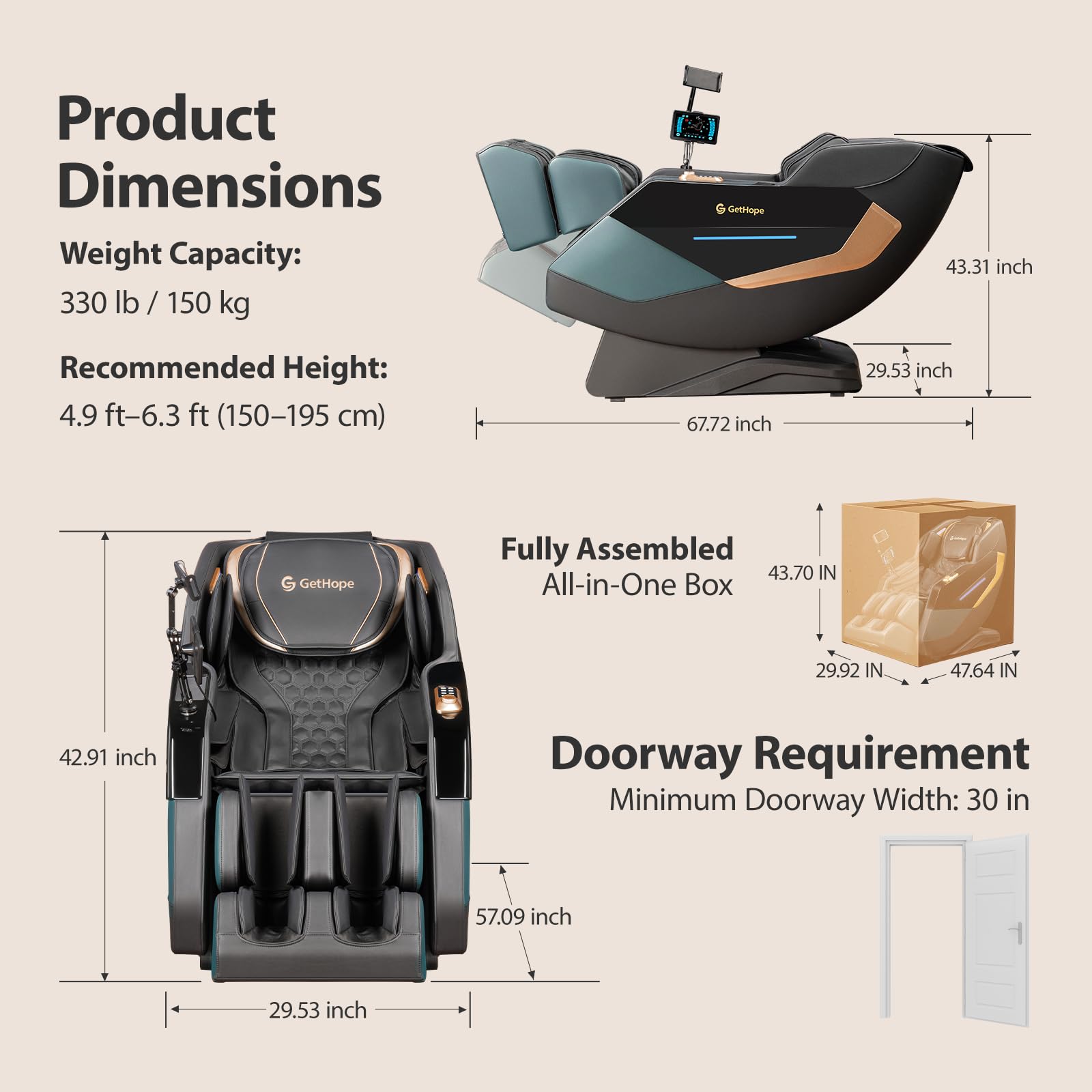 4D Zero Gravity Massage Chair with SL-Track, Shiatsu & Lumbar Heat