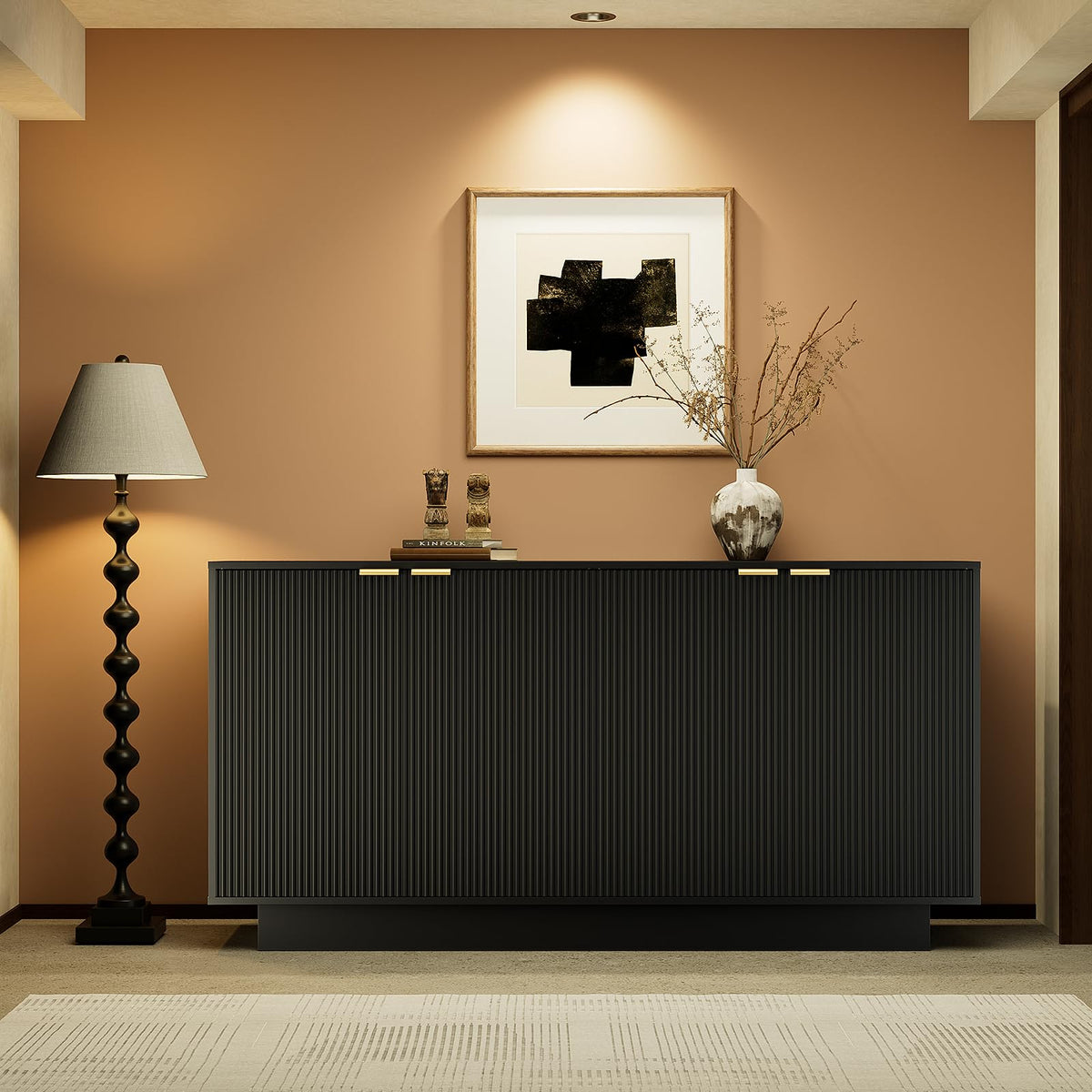 Black Fluted Sideboard