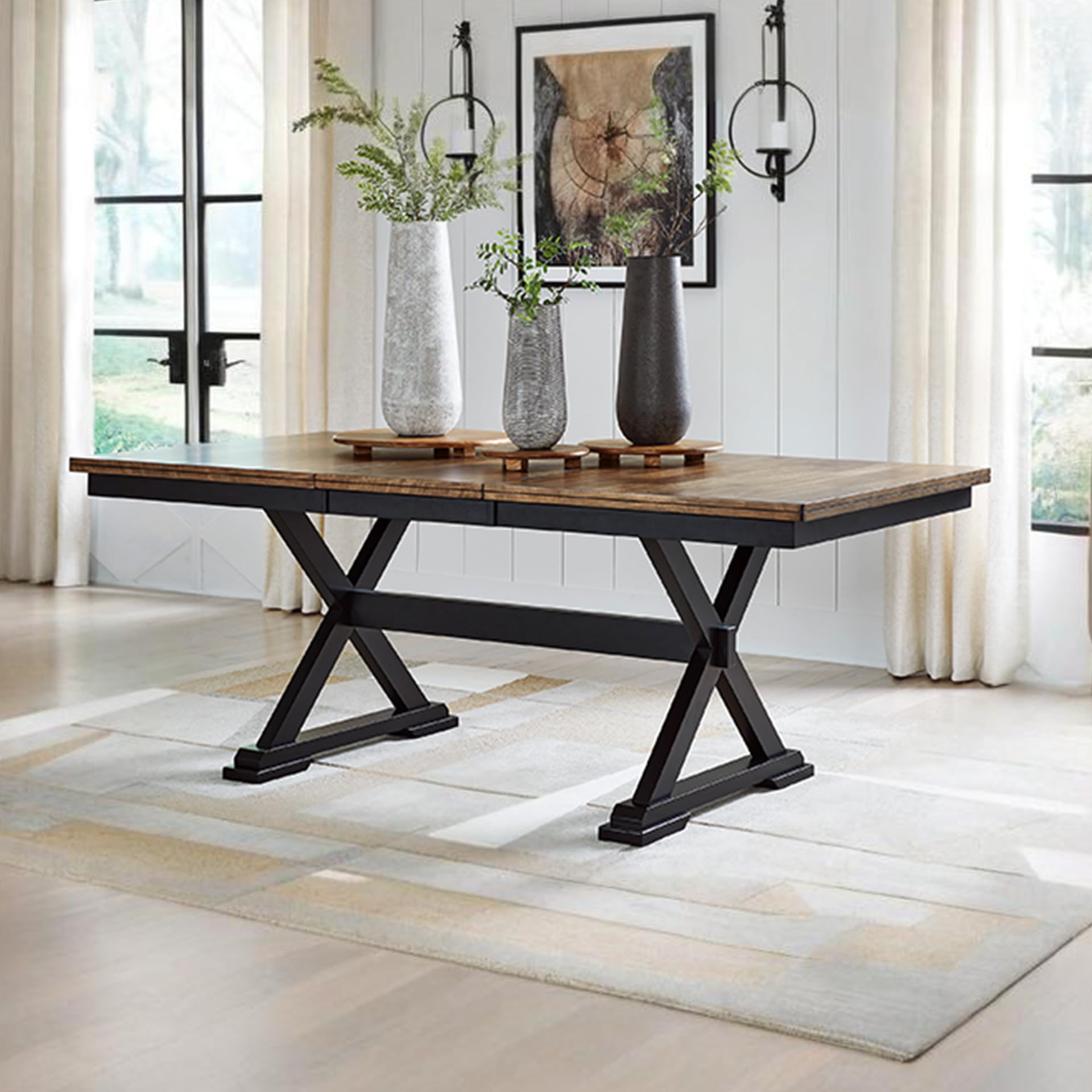 Farmhouse Dining Extension Table with Butterfly Leaf