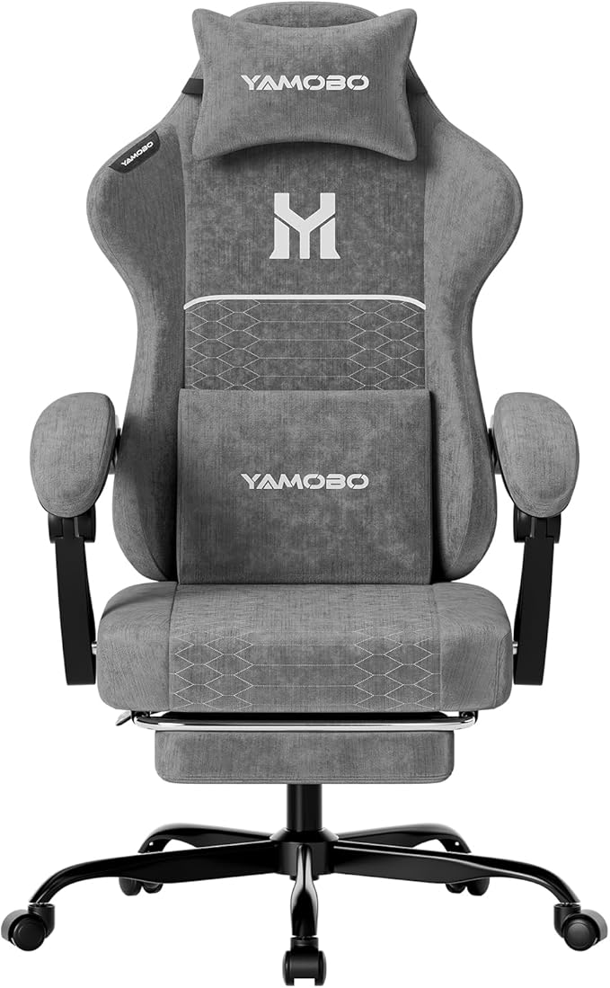 Ergonomic Gaming Chair with Footrest & Lumbar Support
