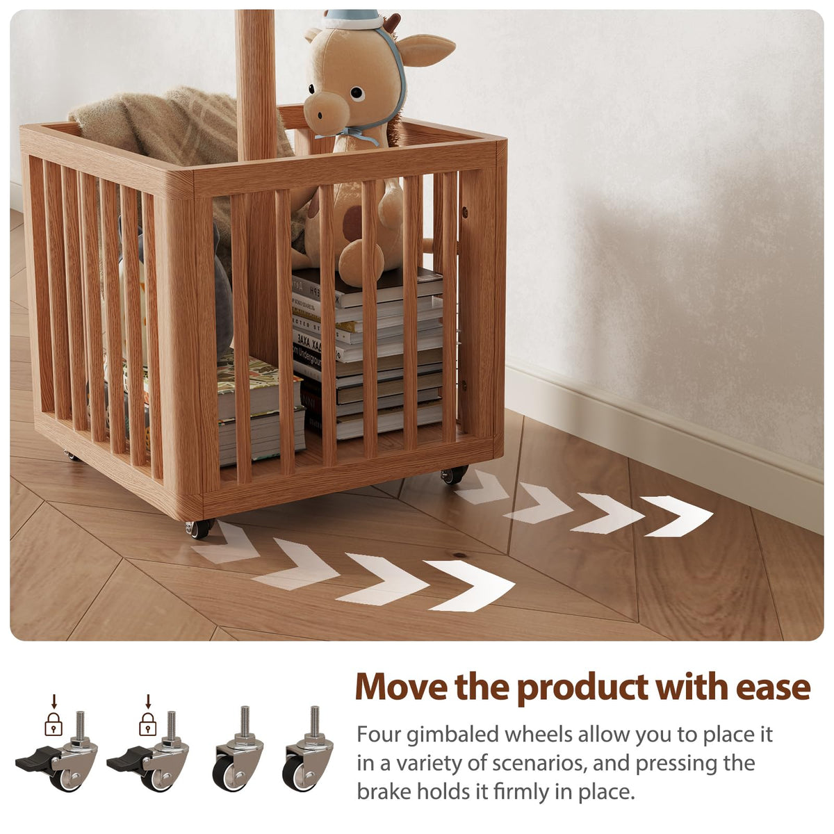 Wood Coat Rack with Storage